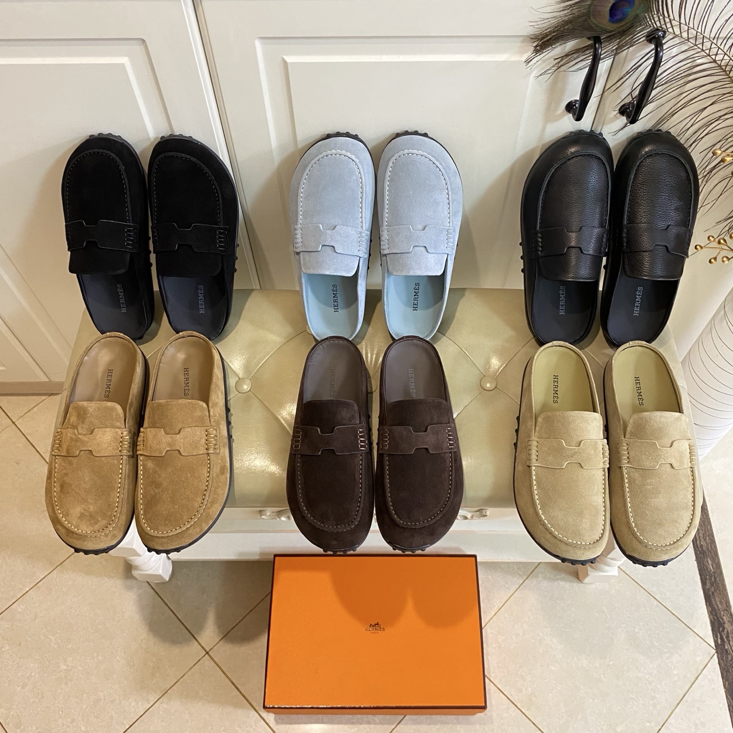 NO:757462,, top version, Hermes Hermes couple's Boken slippers, suede leather surface, cowhide lining/foot, original private model TPU outsole, 35-46 sizes (35, 45, 46 sizes are customized and non-returnable), half-slip, hermes, hermes, slippers, cowhide19860909,顶级版本,Hermes 爱马仕情侣款博肯拖鞋,反绒皮面,牛皮内里/垫脚,原版私模TPU大底,35-46码(35,45,46码定做不退换),半拖,hermes,hermes,slippers,cowhide,Women's Shoes