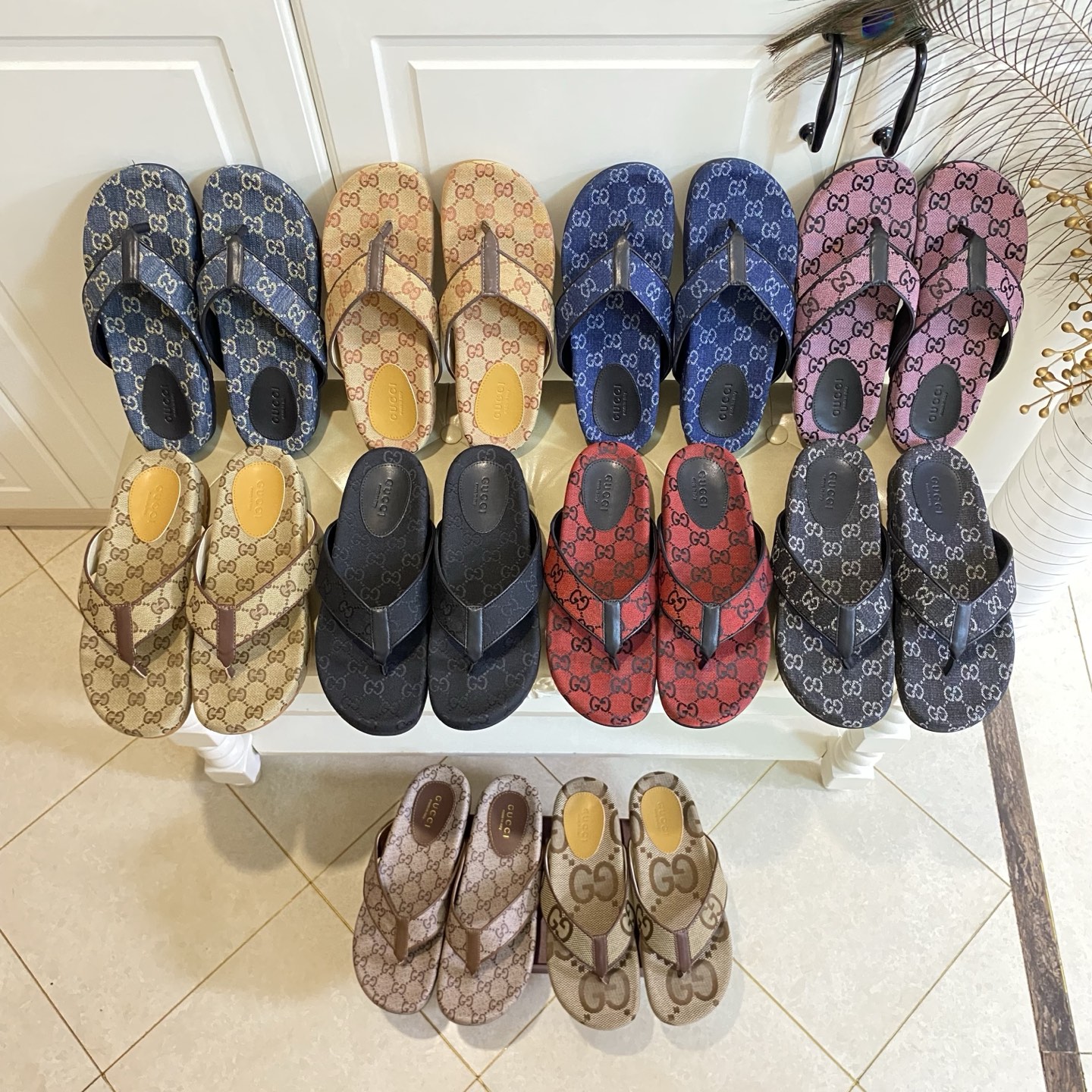 NO:815601,, Gucci couple flip-flops, classic fabric, size 35-48, split-toe shoes, gucci, slippers19860909,古奇Gucci情侣款夹趾拖鞋,经典布面,35-48码,分趾鞋,gucci,slippers,Women's Shoes