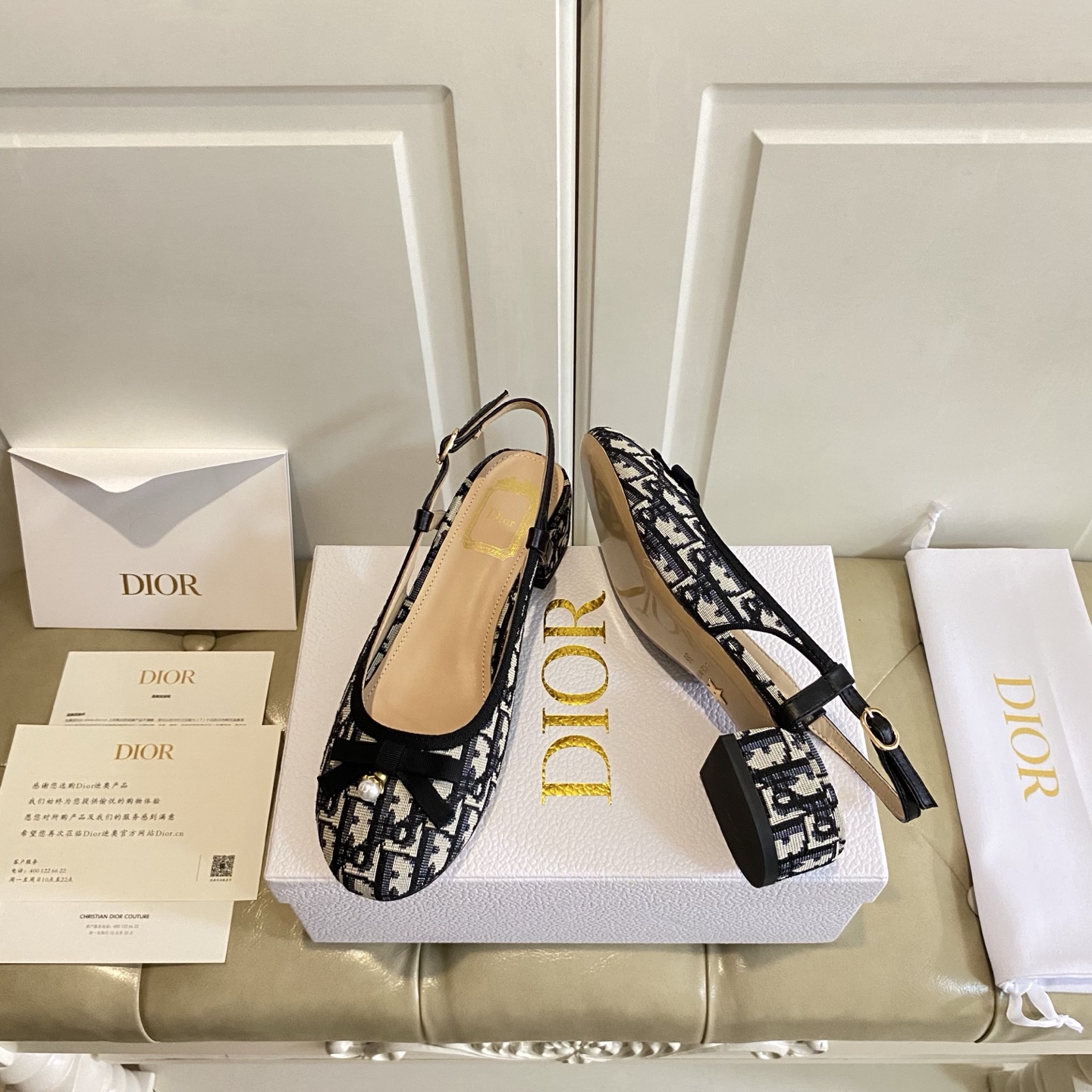 dior black ballet slingback pumps