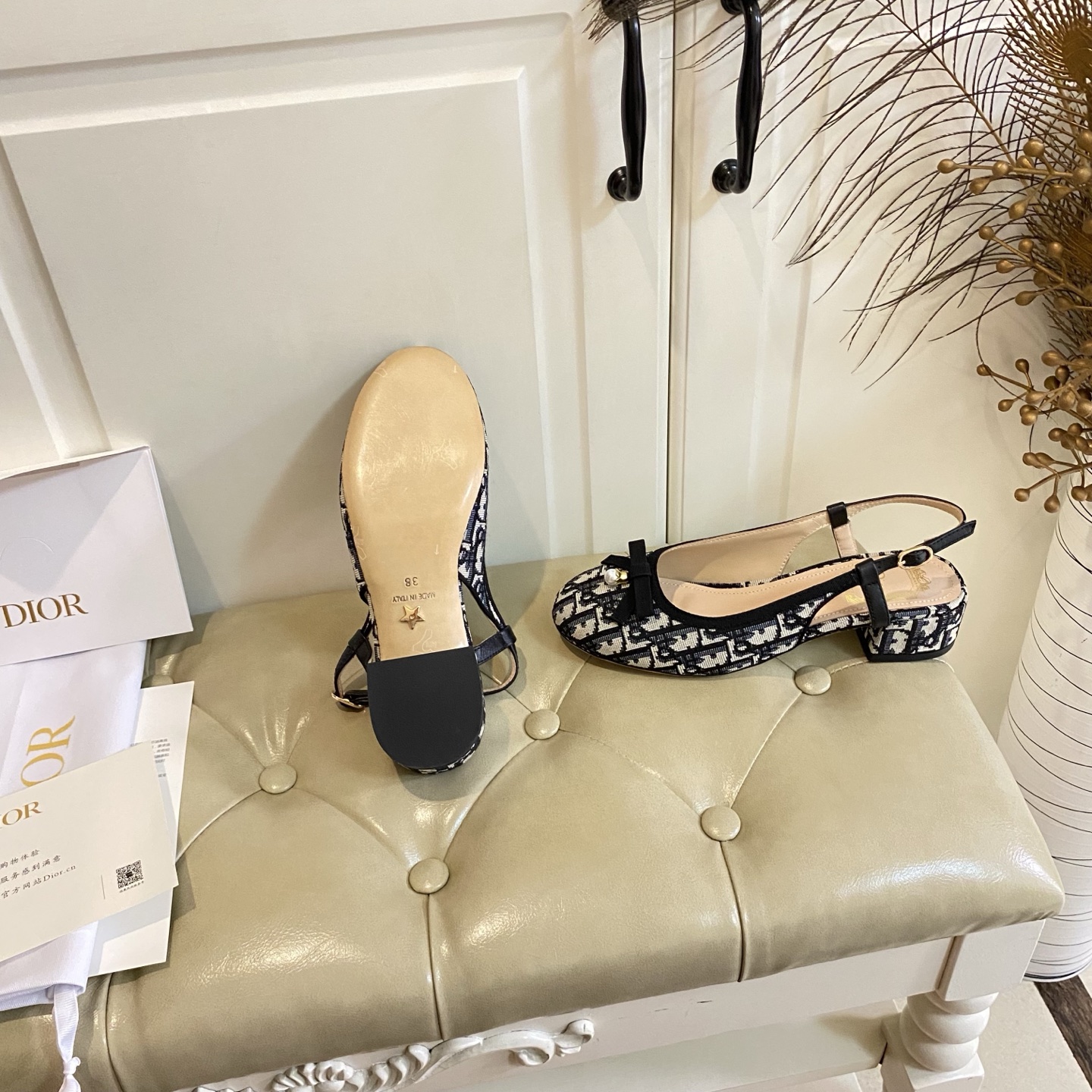 dior black ballet slingback pumps