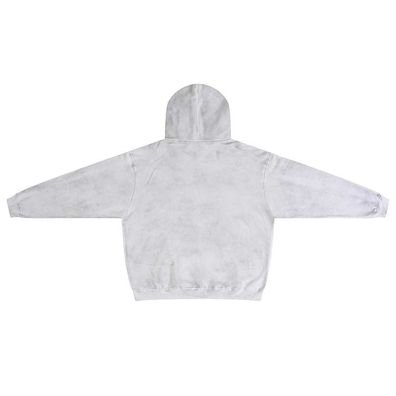 T32# P98
 KANYE  VUItures 喷马骝脏白连帽卫衣重磅
脏白450克轻抓绒
M L XL