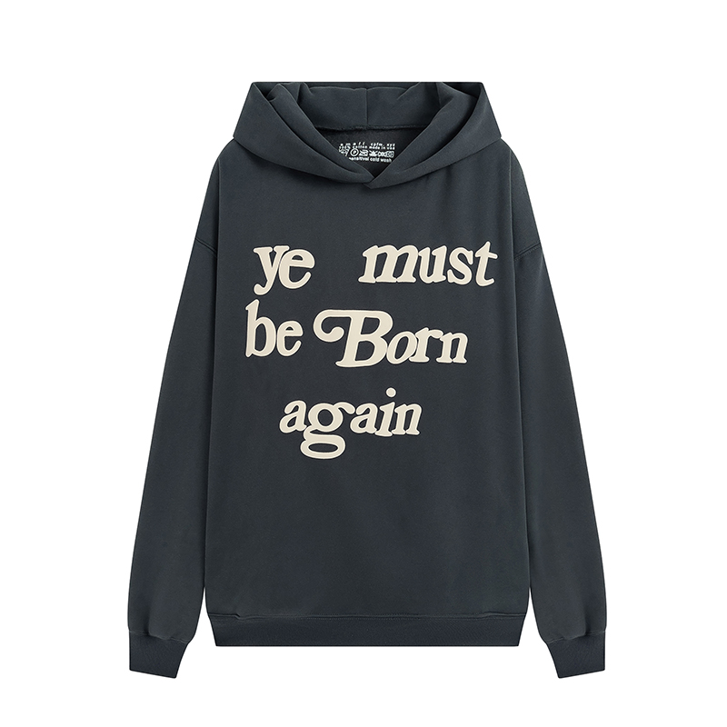 T34# P85毛圈款
 CPFM ye must be Born again必须重生连帽卫衣
每件衣服均有6张水洗注意贴纸赠送，上面写着
我很敏感！请用冷水水洗 自然晾干
毛圈款420克
黑 藏青 水泥灰
S M L XL
（同款加绒看款号T1）