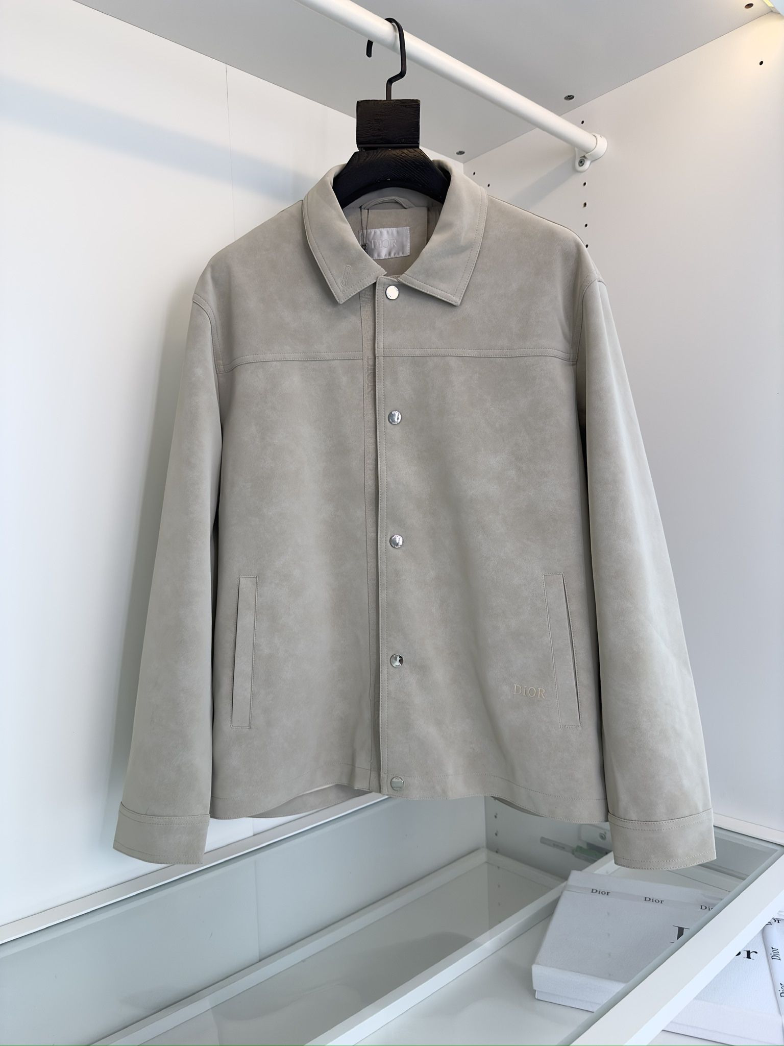 Dior Clothing Coats & Jackets Shirts & Blouses Blue Grey Silver Men Deerskin Fall/Winter Collection