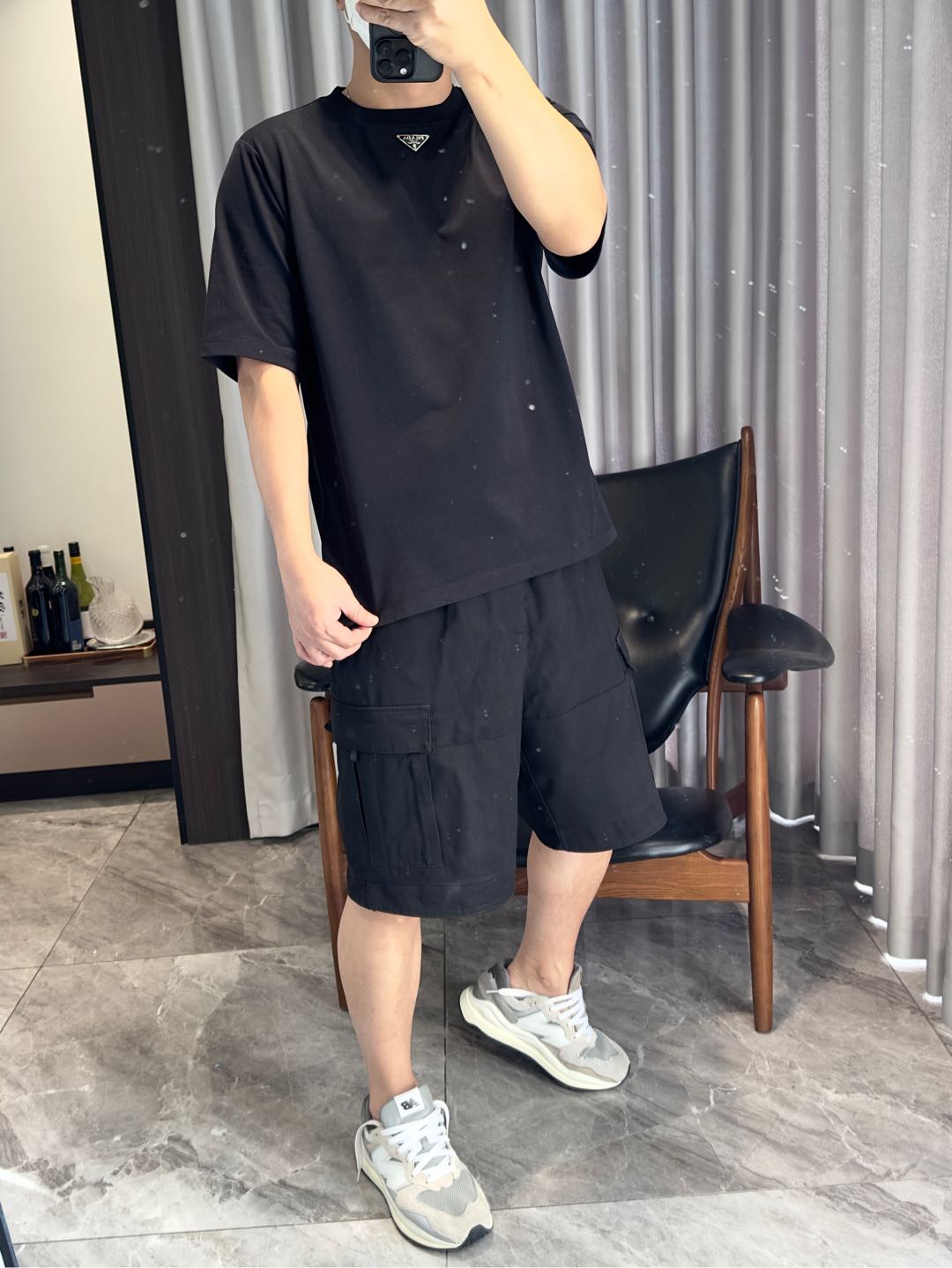 NO:116851,The try-on effect is as follows!  172-148 Wear L size, fit, order reference size, alexander wang19860909试穿效果如下！ 172-148穿L码 合身 下单参考尺码,,alexander wang,Men's clothing
