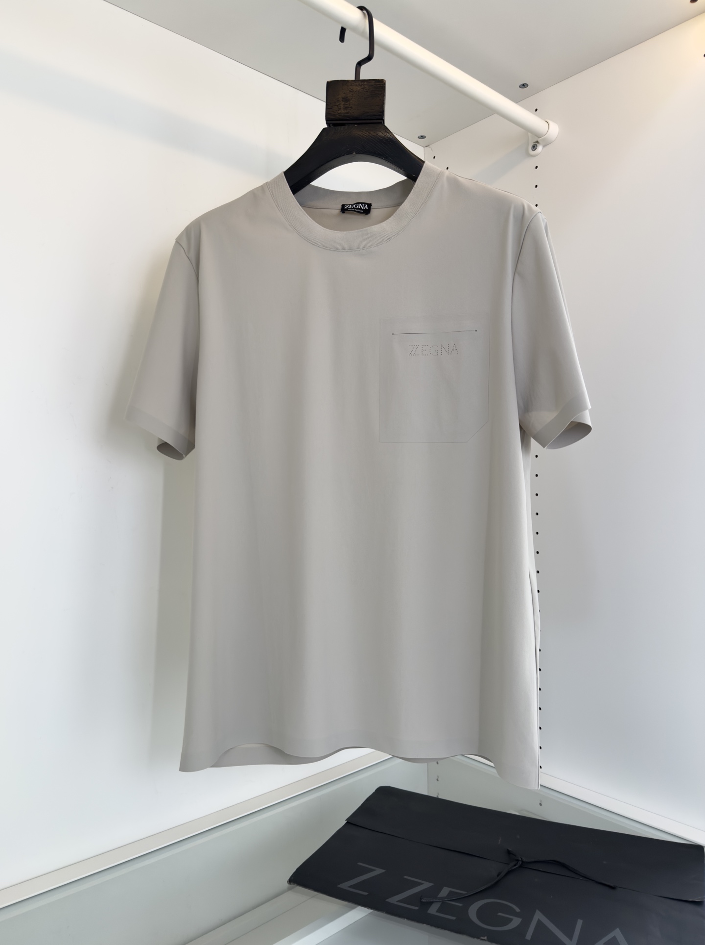 Zegna Summer Men's Short Sleeve T-Shirt Business Casual Round Neck Top