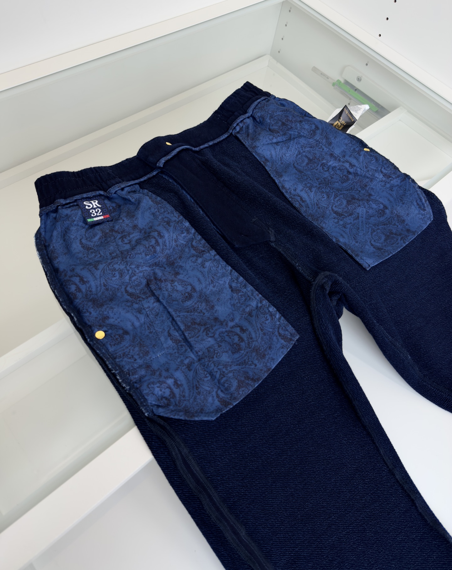 Stefano Ricci Men's Navy Knit Casual Pants - Classic Straight Leg Style 10 i1751640299230 1998 0 8