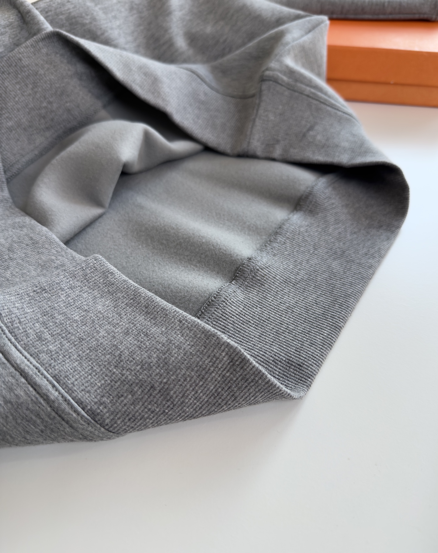 Hermès Men's Gray Cotton Sweatshirt with Embroidered Library Stamp Detail 7 i1757859554620 4672 0 5