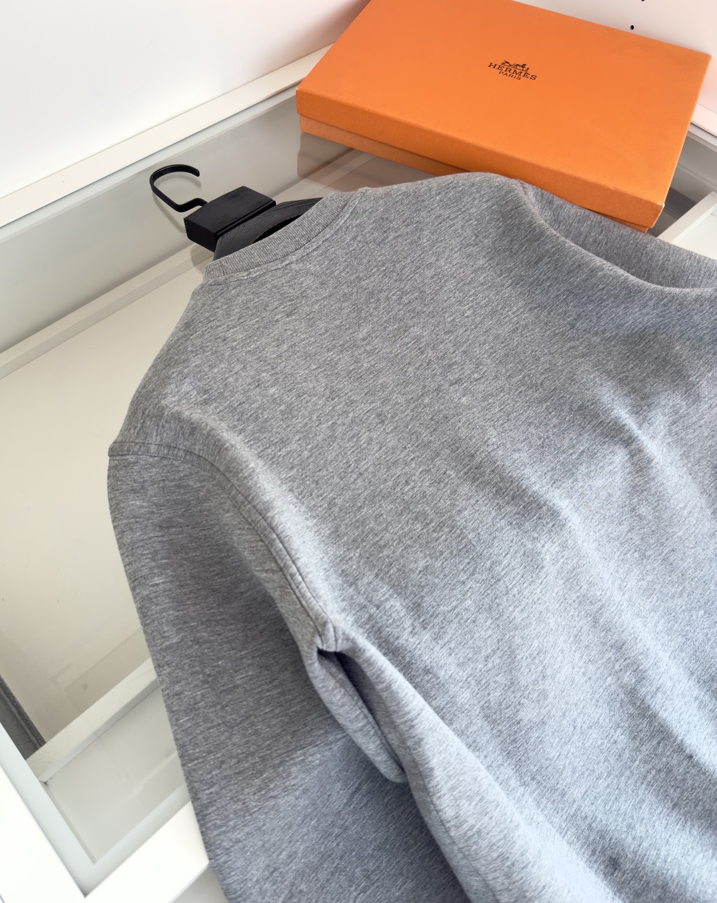 Hermès Men's Gray Cotton Sweatshirt with Embroidered Library Stamp Detail 9 i1757859556070 5605 0 7