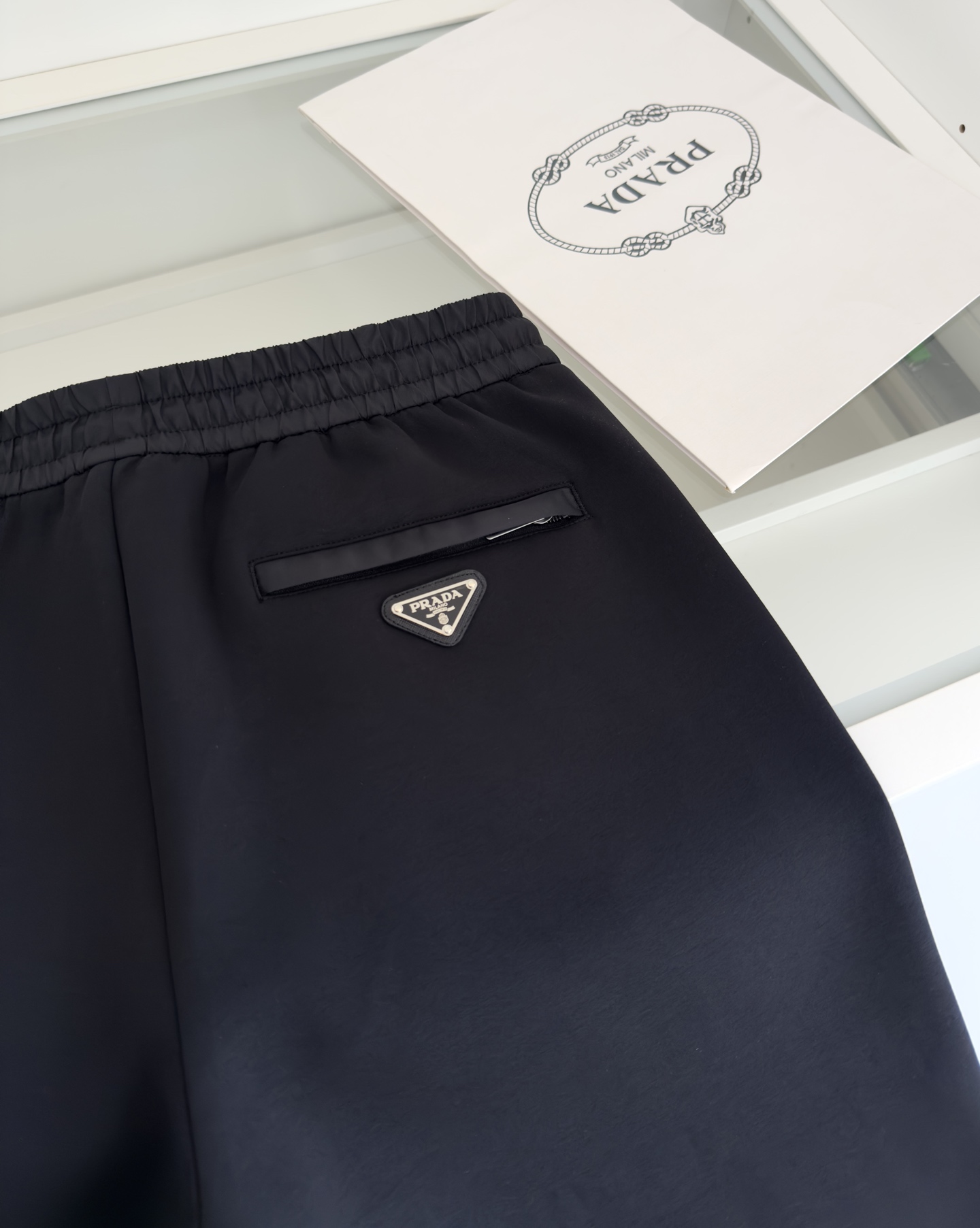 Prada Men's Black Fleece Sweatpants Drawstring Waist Casual Trousers 8 i1759076002492 3386 0 6