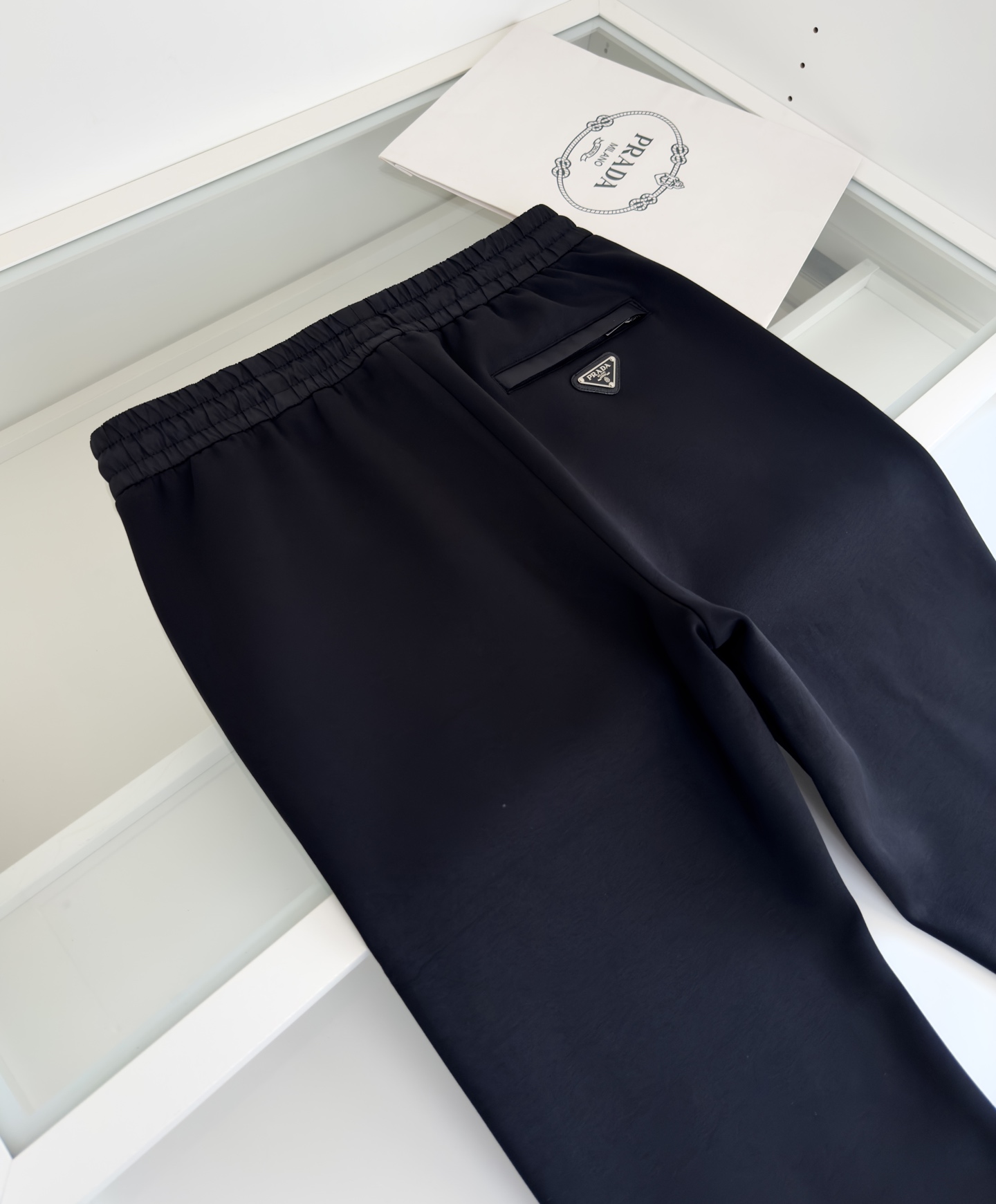 Prada Men's Black Fleece Sweatpants Drawstring Waist Casual Trousers 7 i1759076002498 2563 0 5