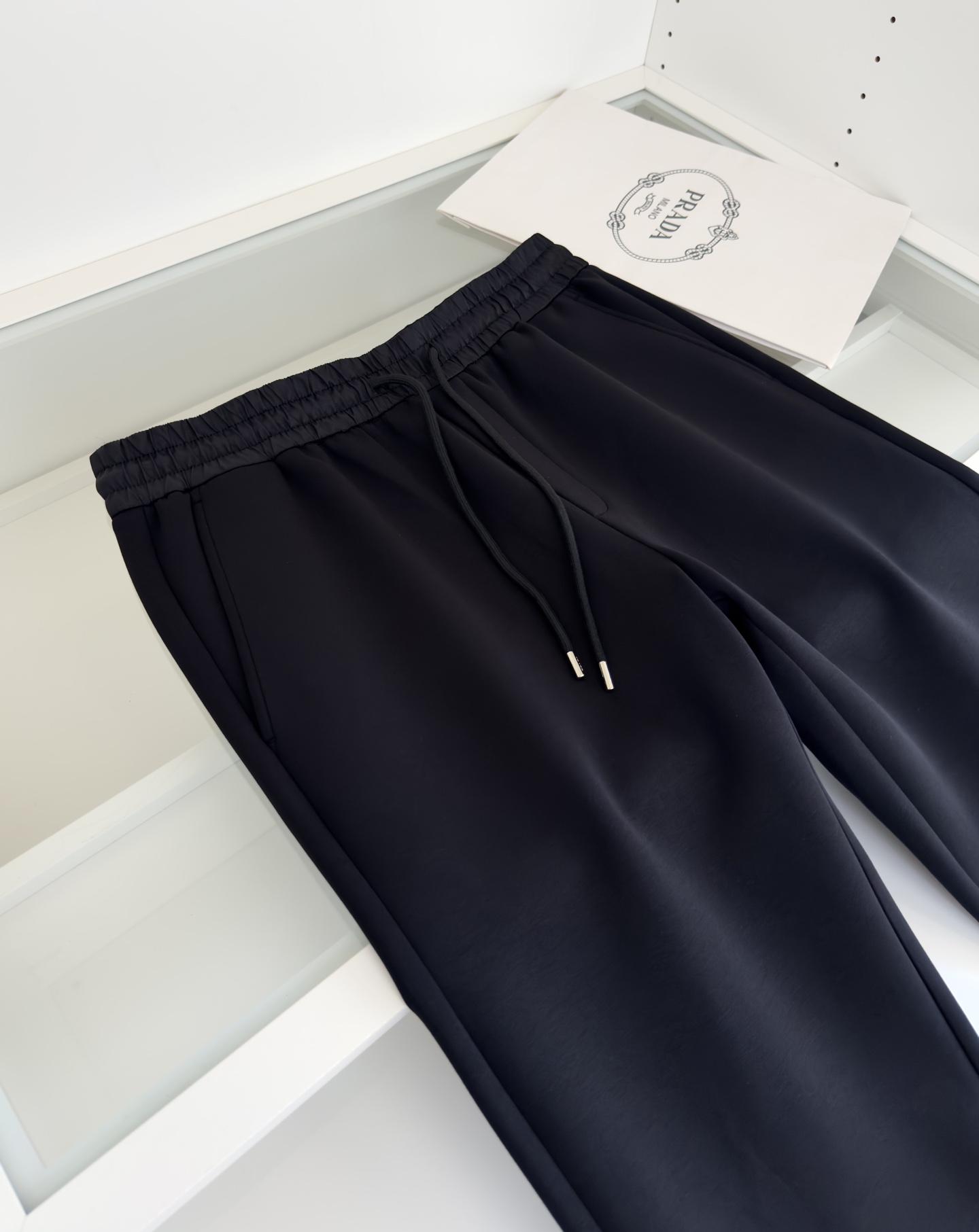 Prada Men's Black Fleece Sweatpants Drawstring Waist Casual Trousers 3 i1759076003984 4692 0 1