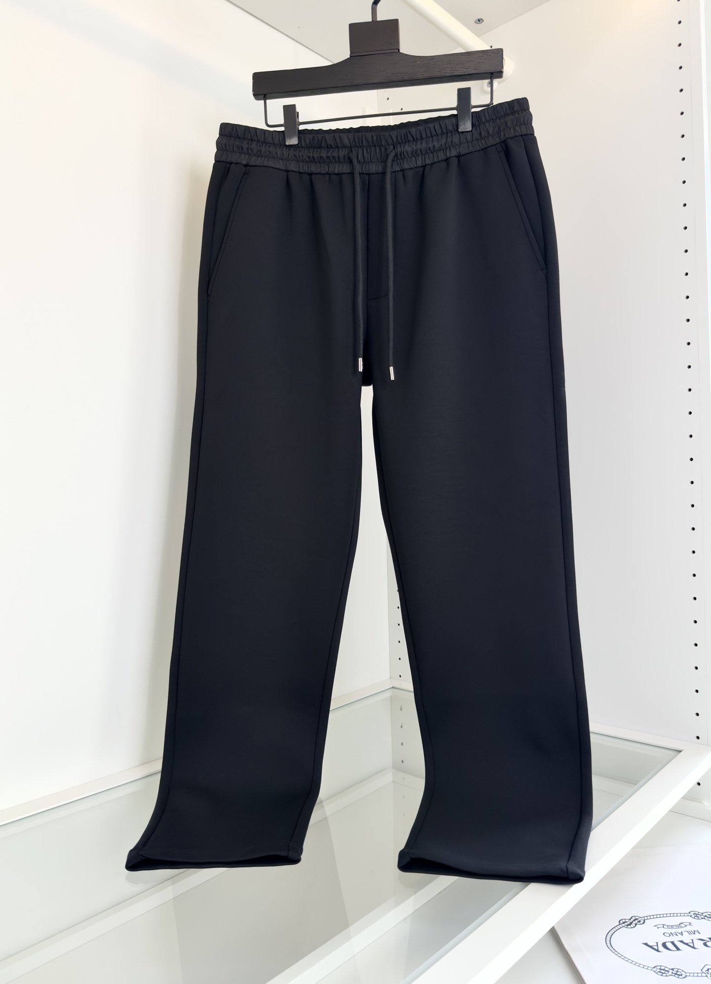 Prada Men's Black Fleece Sweatpants Drawstring Waist Casual Trousers 2 i1759076004025 9967 0 0