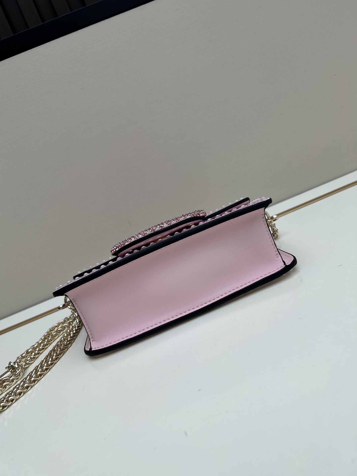 MINI LOCÒ仿水晶装饰手袋-VLogo Signature施华洛世奇®仿水晶装饰-配可拆卸提手和可