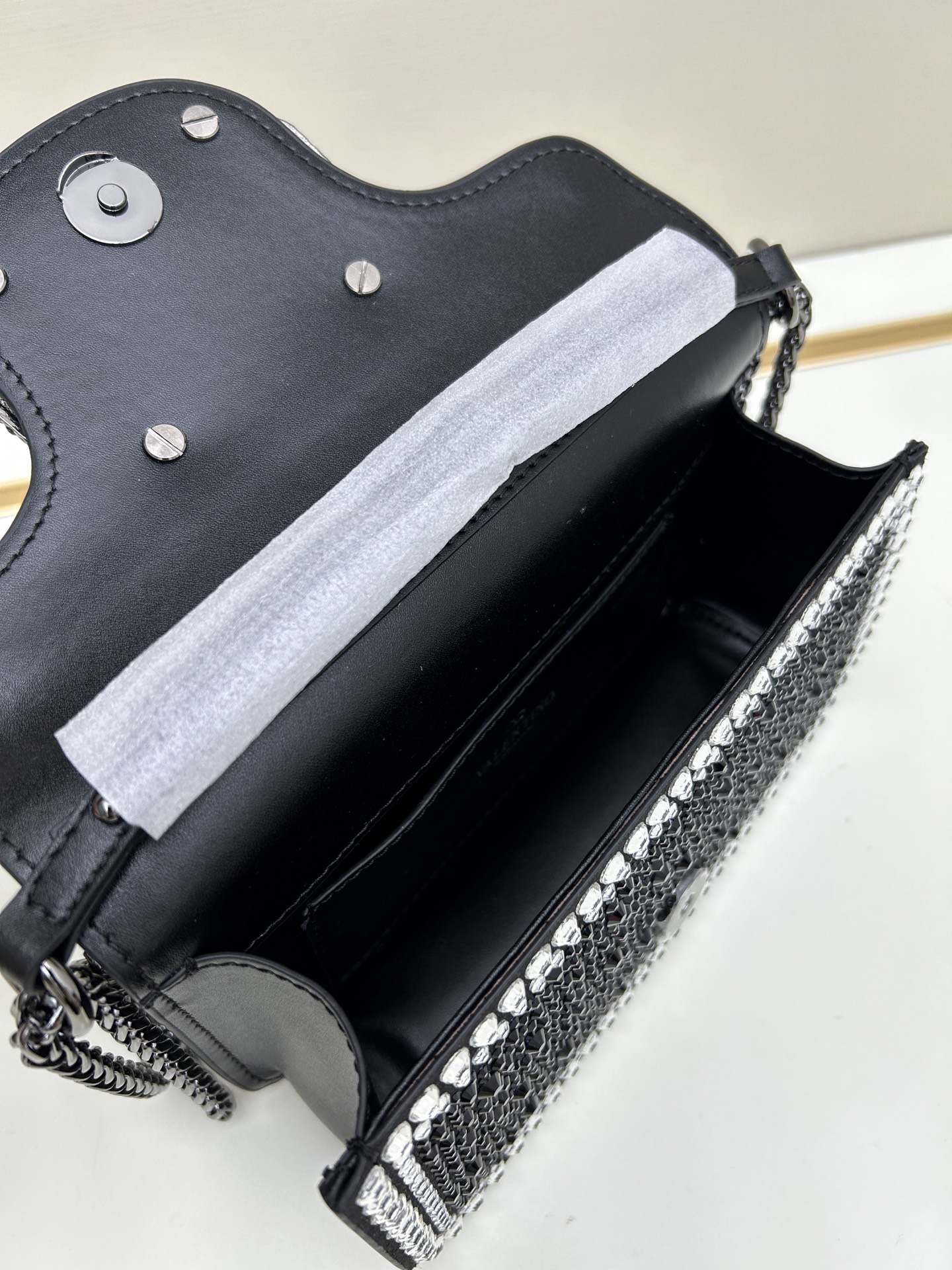 MINI LOCÒ仿水晶装饰手袋-VLogo Signature施华洛世奇®仿水晶装饰-配可拆卸提手和可