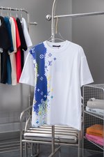 Louis Vuitton Clothing T-Shirt Doodle Printing Unisex Cotton Spring Collection Fashion Short Sleeve