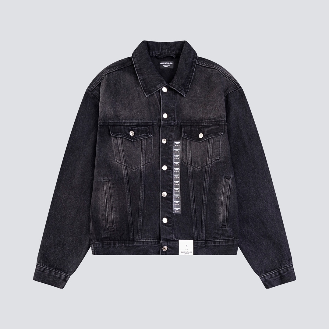 Balenciaga Clothing Coats & Jackets Black Blue Unisex Denim Spring/Summer Collection
