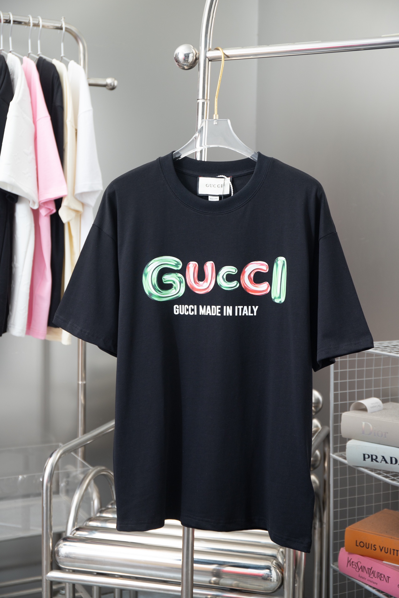 Alta calidad GU 24 nueva primavera serie de manga corta, camiseta con estampado de logo de letras clásico, sincronizada…