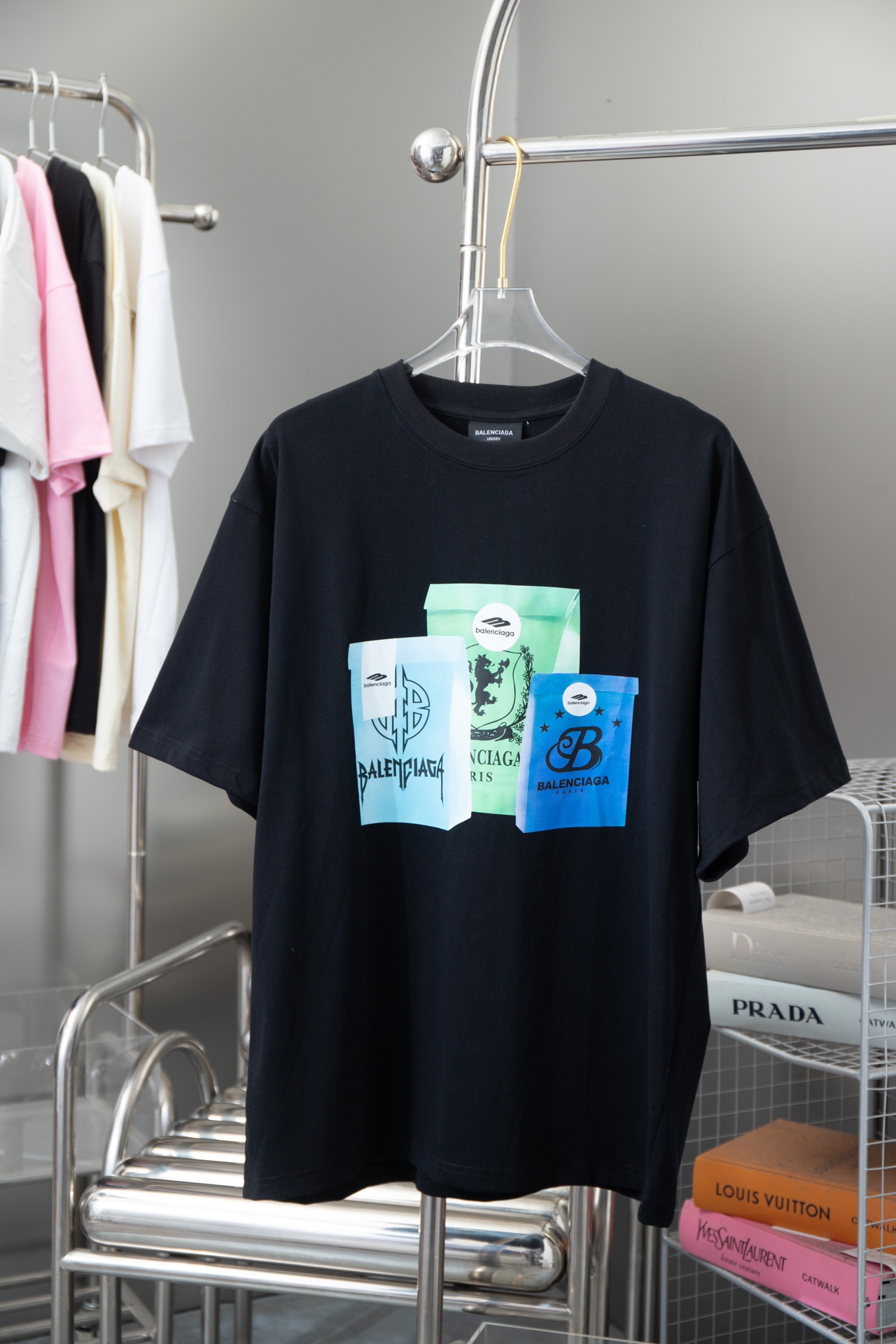 Balenciaga Clothing T-Shirt Best AAA+
 Unisex Cotton Spring Collection Fashion Short Sleeve