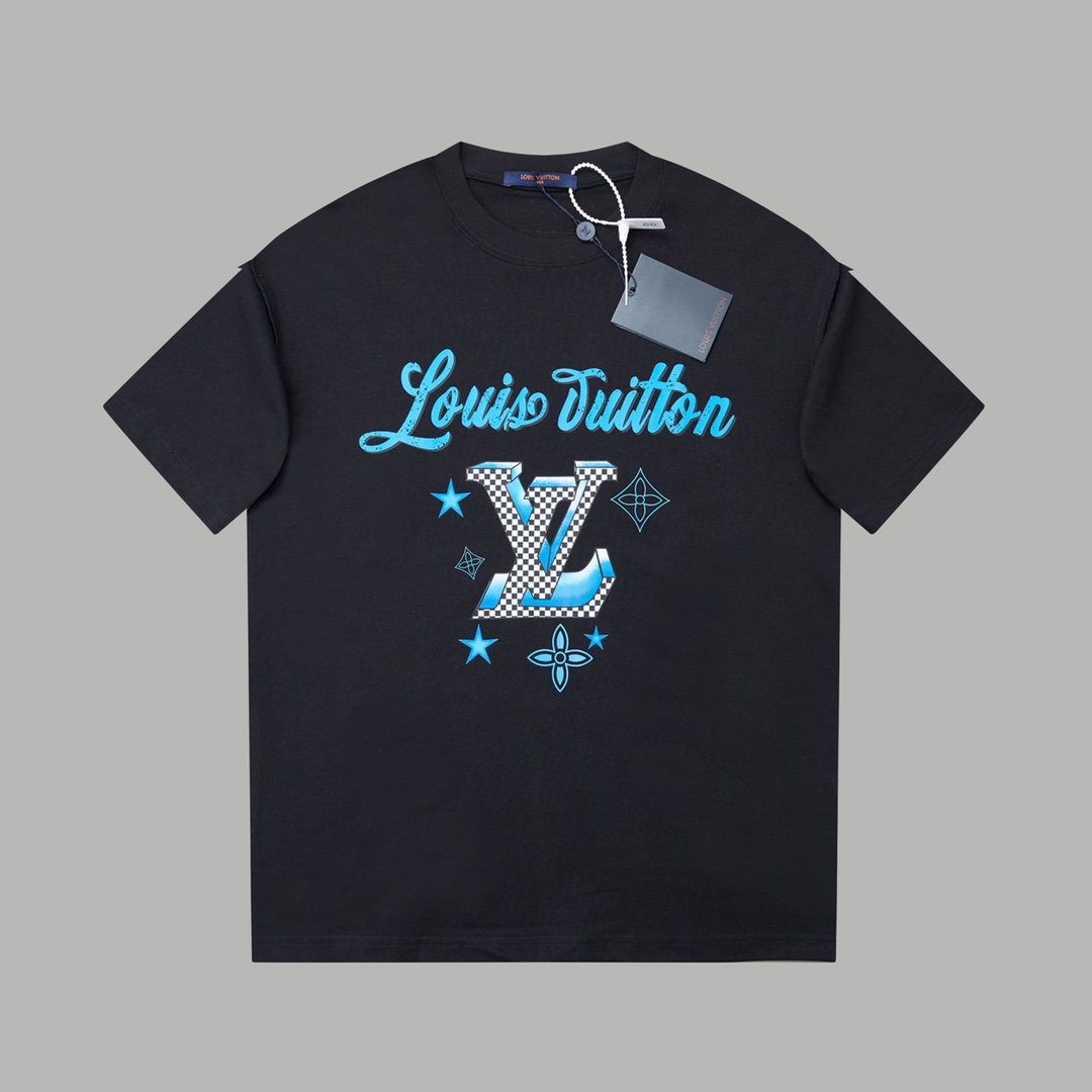 可配手提袋5高品质LOUISVUITTON/路易威登西部牛仔系列短袖T恤三标齐全采用高克重克重纯棉面料！