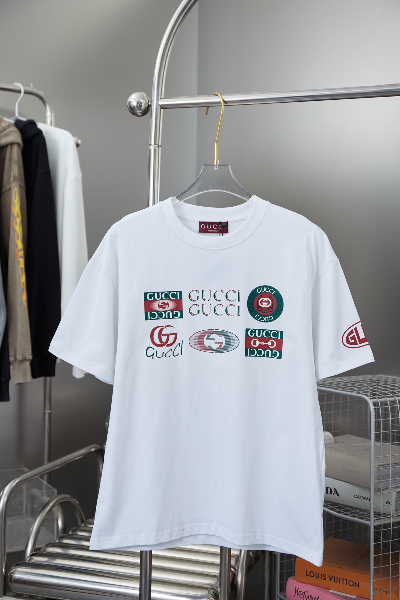 Gucci Kleding T-Shirt Afdrukken Unisex Katoen Korte mouw