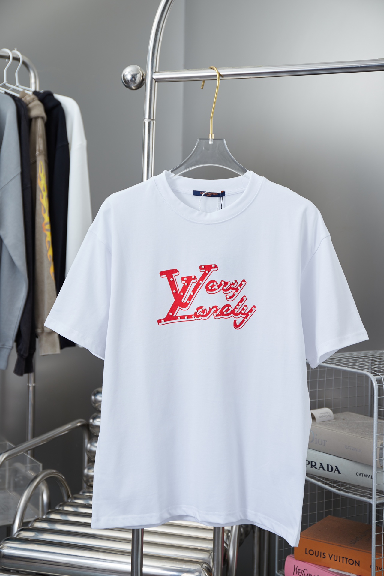 Louis Vuitton Kleidung T-Shirt Drucken Unisex Baumwolle Herbst/Winter Kollektion Fashion Kurzarm