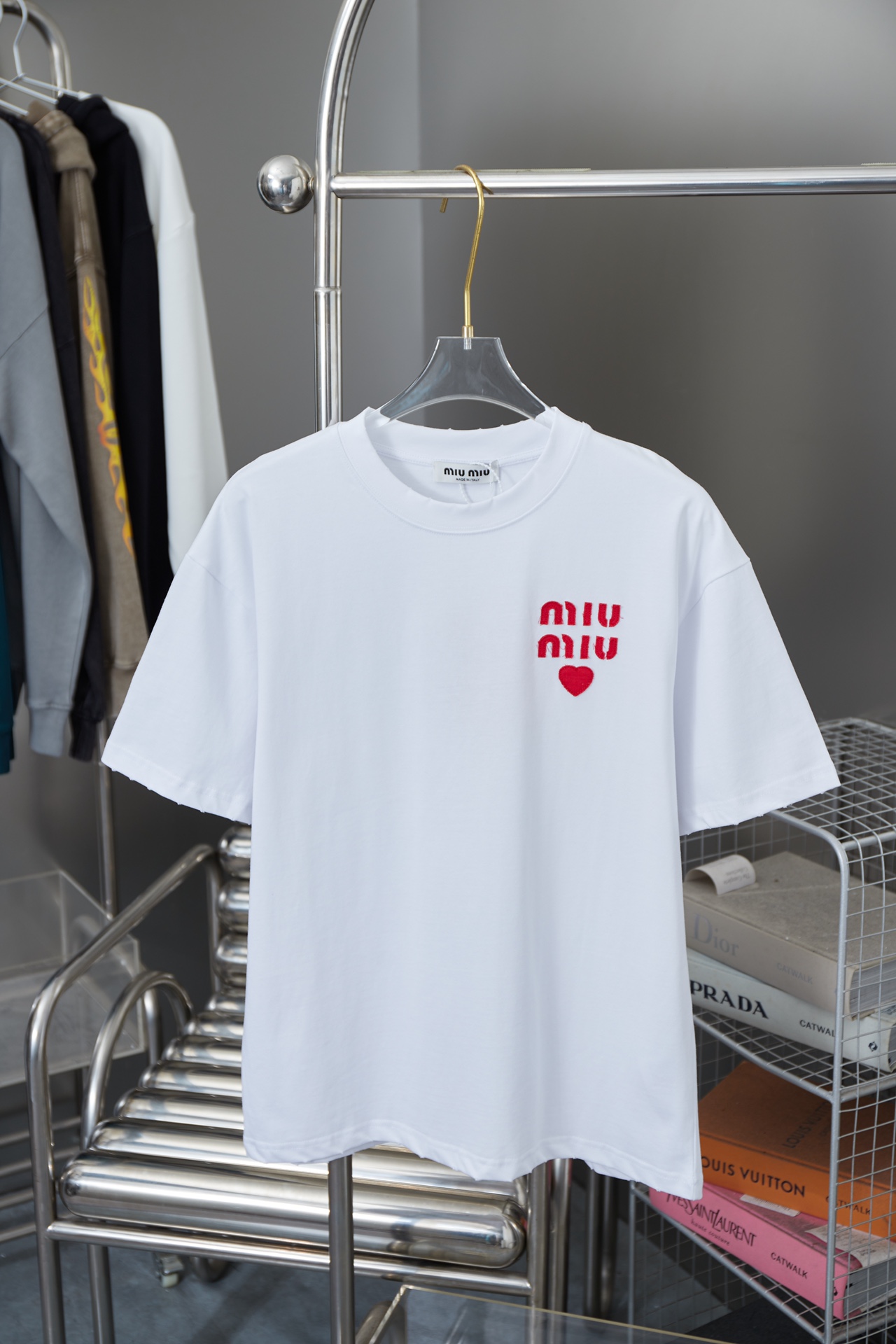 MiuMiu Kleidung T-Shirt Designer gefälscht
 Rot Drucken Unisex Baumwolle Fashion Kurzarm