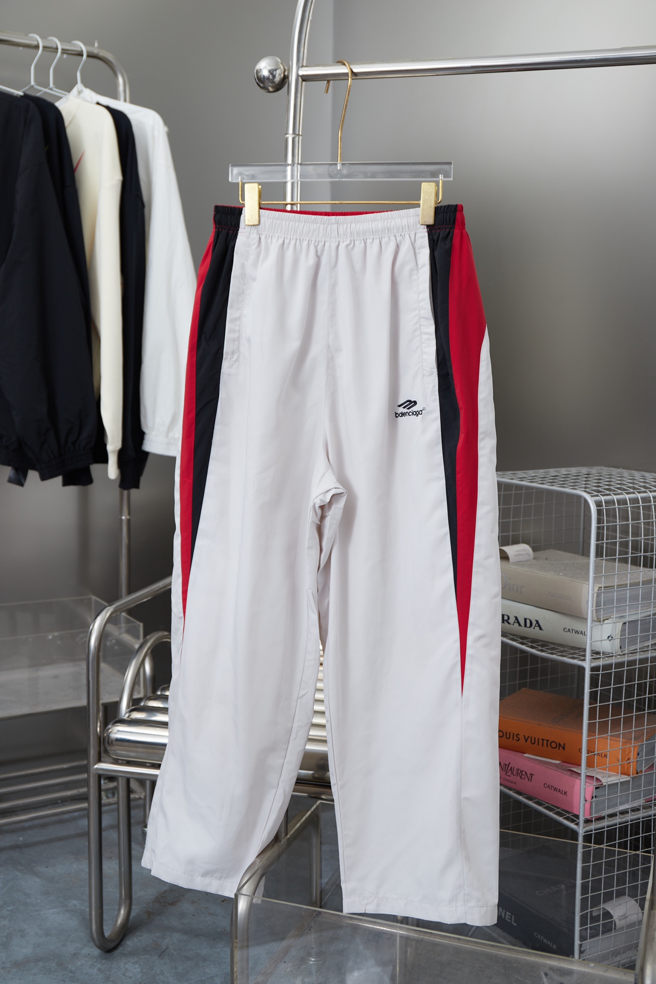 Balenciaga White Side Stripe Track Pants
