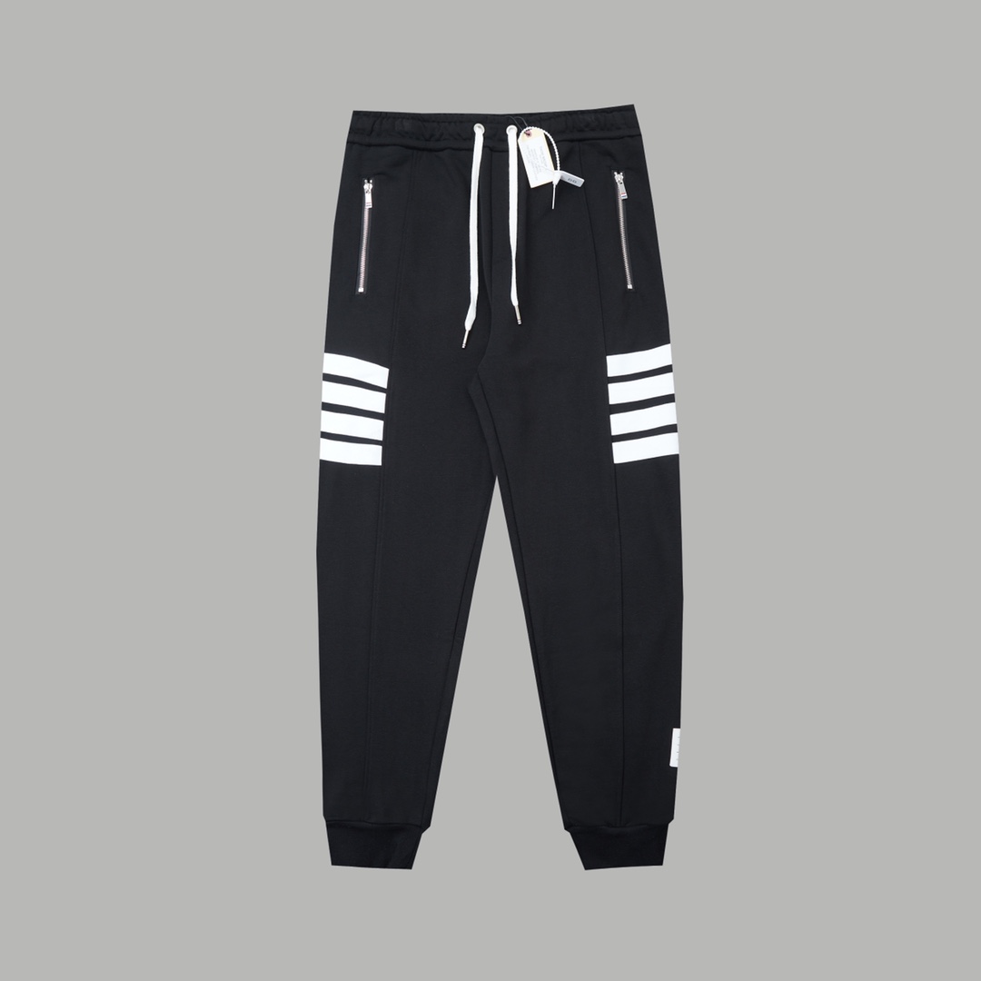 Luxury Handbags: Thom Browne Side-Banded Sweatpants with Customized Design - 图片 2