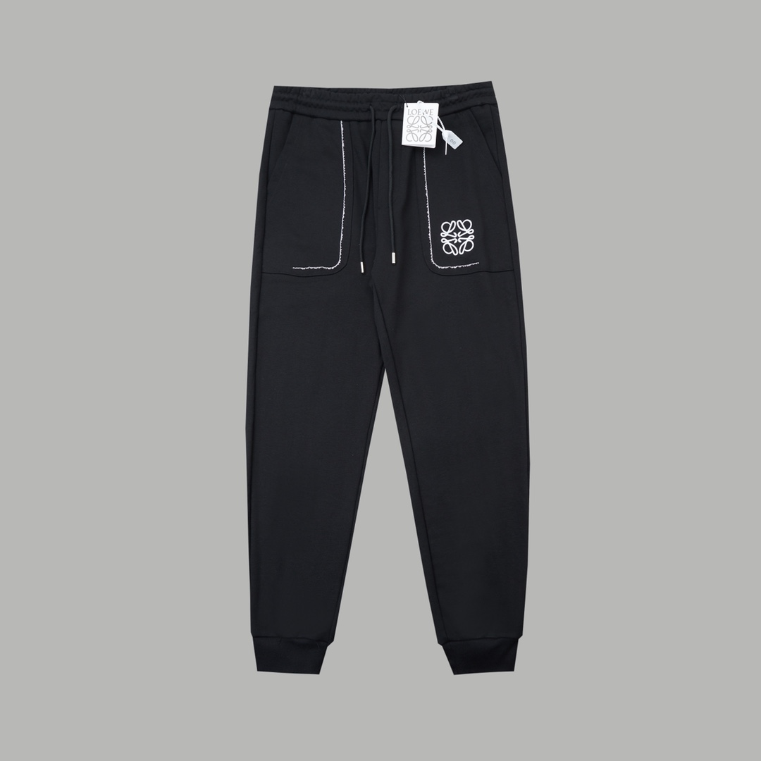 Luxurious Unisex Sweatpants with Embroidered Pockets – Loywe Autumn/Winter Collection - 图片 2