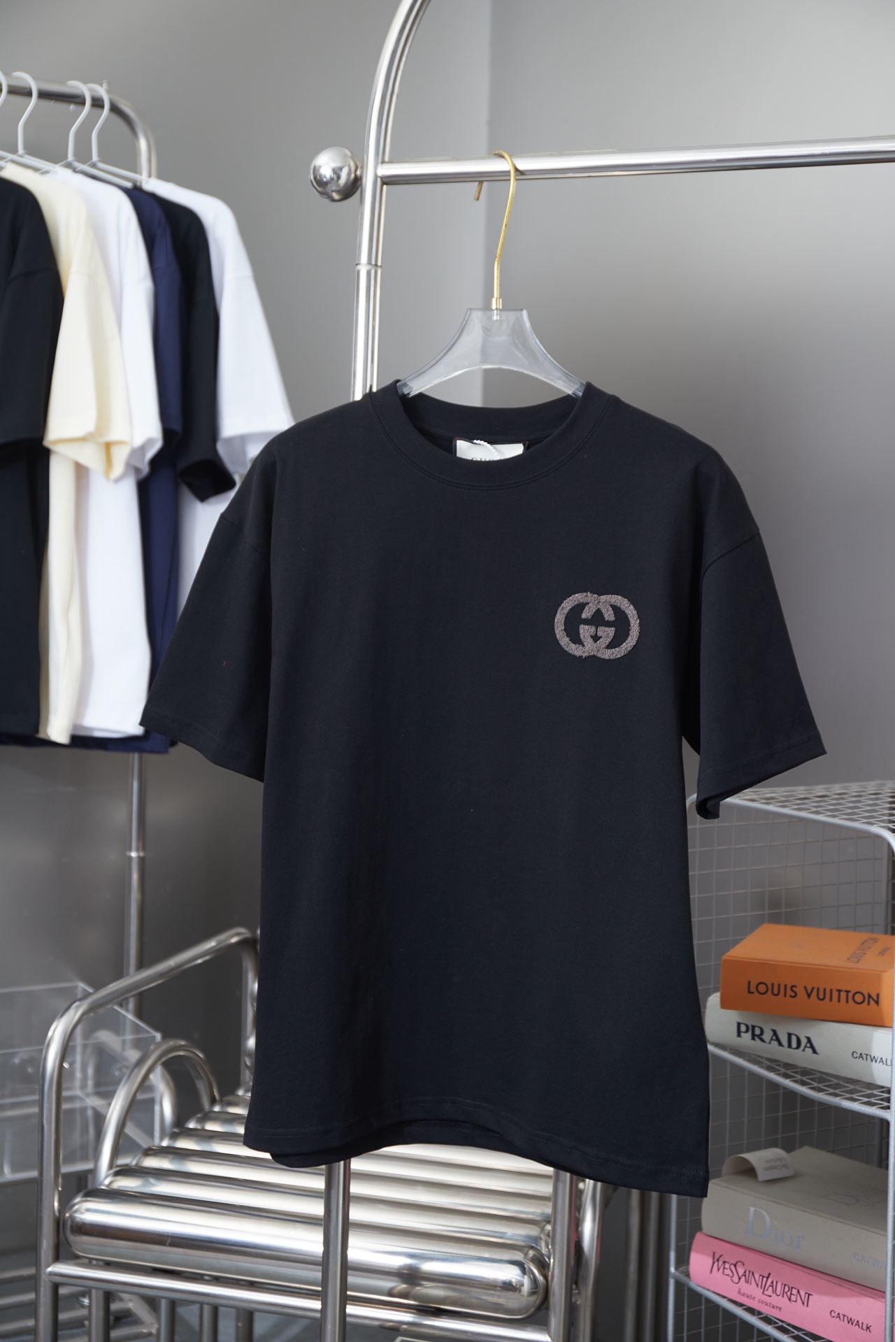 Gucci GUCCI GC 25SS de nueva temporada de primavera, camiseta de manga corta clásica con parche de toalla de doble G, l…