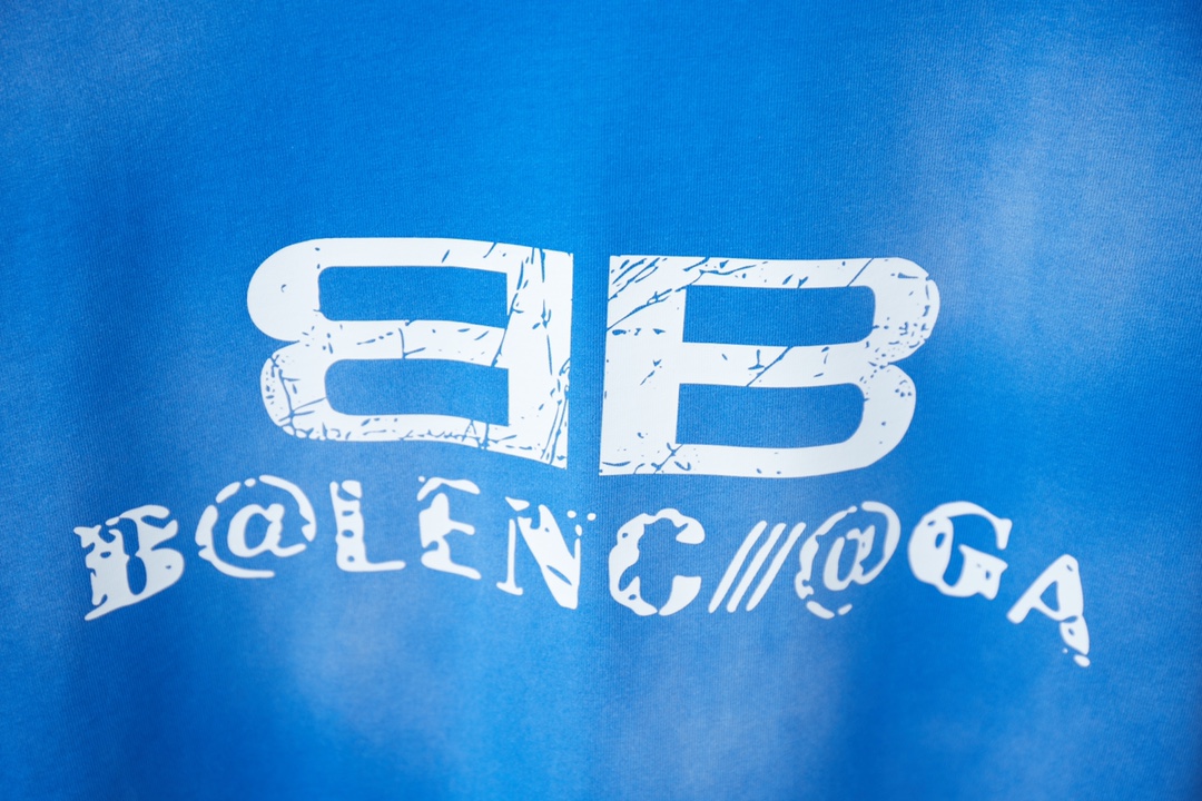 Balenciaga Blue Logo Print Cotton T-Shirt - Casual Luxury Unisex Tee 5 i1736764249 3476 6