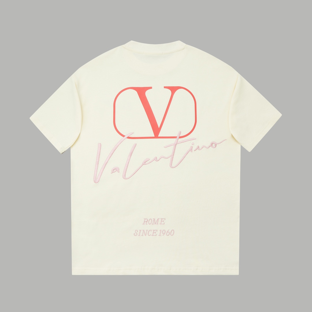 Luxury Valentino 2025 Classic Logo Cotton T-shirt with Detailed Features - 图片 2