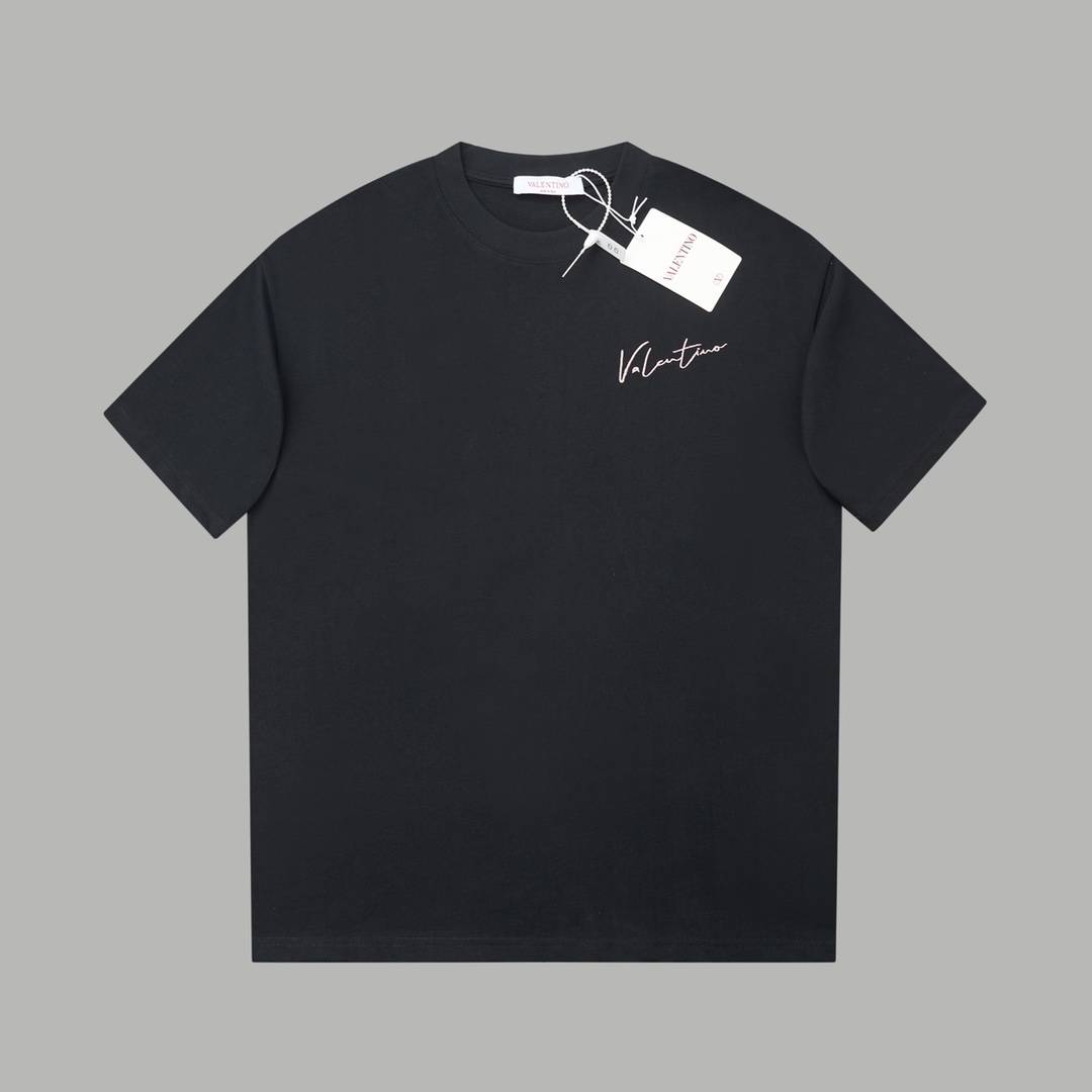 Luxury Cotton T-shirt with Embroidered Logo – Valentino 2025 Collection - 图片 1