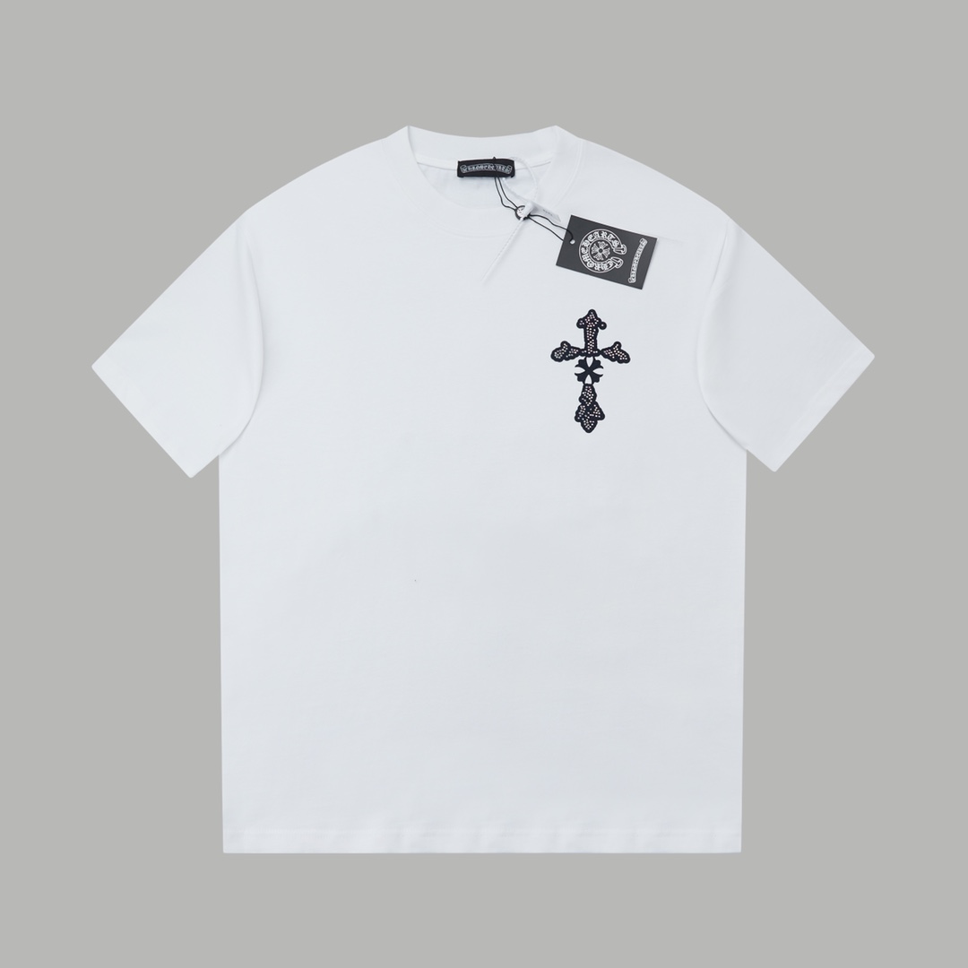 Chrome Hearts Vintage Crew Neck T-Shirt with Cross Logo (Size S-XL)