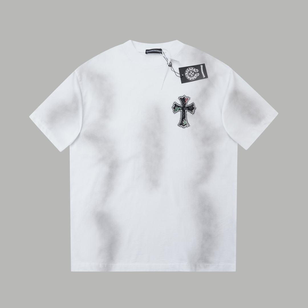 Chrome Hearts Vintage White T-Shirt with Cross Graphic, Crew Neck, S-XL 2 i1740587481 4774 15