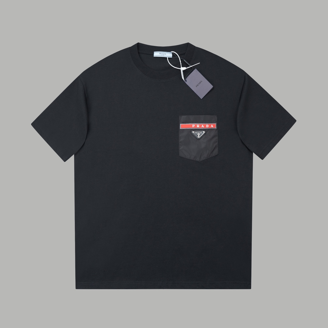 Luxury Cotton T-shirt with Classic Hardware: PRAD* 25SS Detailed Features and Specifications - 图片 1