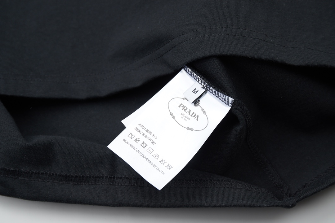 Luxury PRAD* 25SS Short Sleeve Shirt with Classic Hardware, 100% Cotton, White/Black, Sizes S-XL - 图片 7