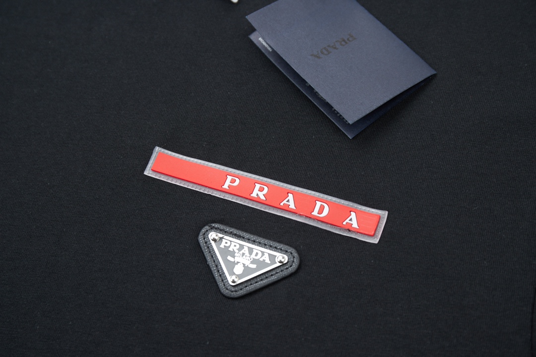 Luxury PRAD* 25SS Short Sleeve Shirt with Classic Hardware, 100% Cotton, White/Black, Sizes S-XL - 图片 4