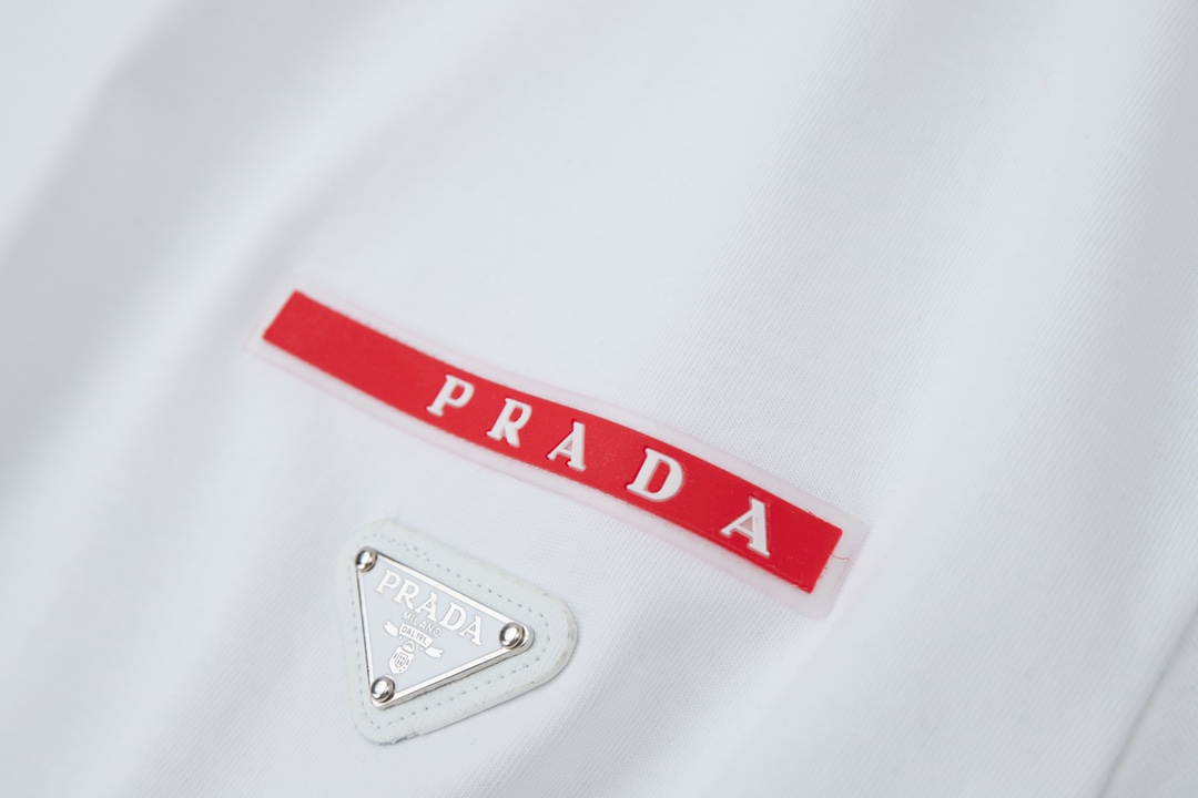 Luxury Cotton Short Sleeve Shirt with Classic Hardware – PRAD* 25SS Collection - 图片 4
