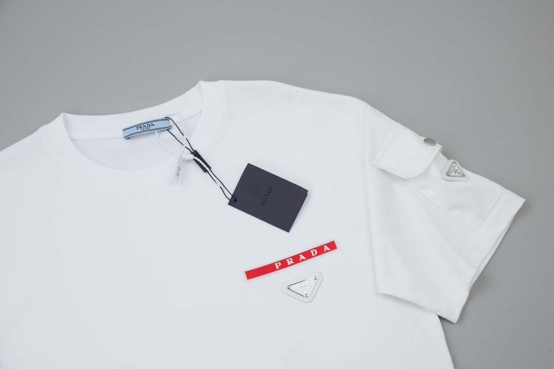 Luxury Cotton Short Sleeve Shirt with Classic Hardware – PRAD* 25SS Collection - 图片 3