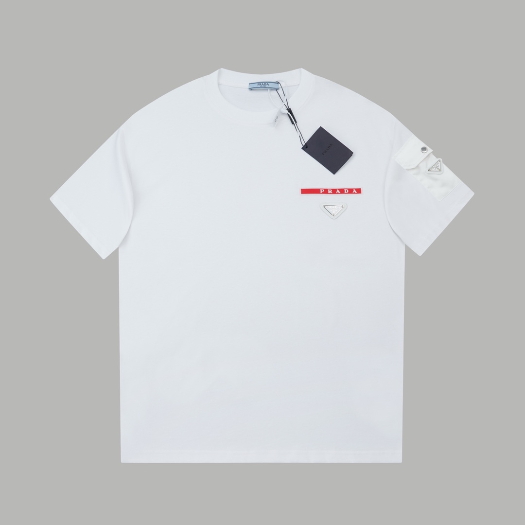 Luxury Cotton Short Sleeve Shirt with Classic Hardware – PRAD* 25SS Collection - 图片 1