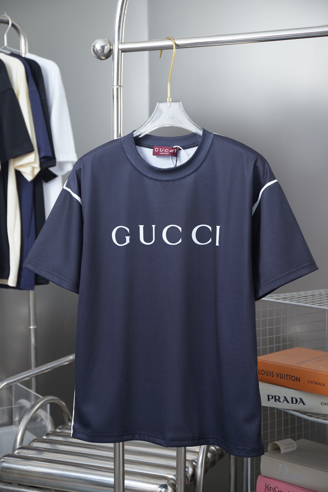 GU Gujia 25SS nueva camiseta de manga corta con estampado GC, estilo de lujo ligero, prenda esencial para el uso diario…