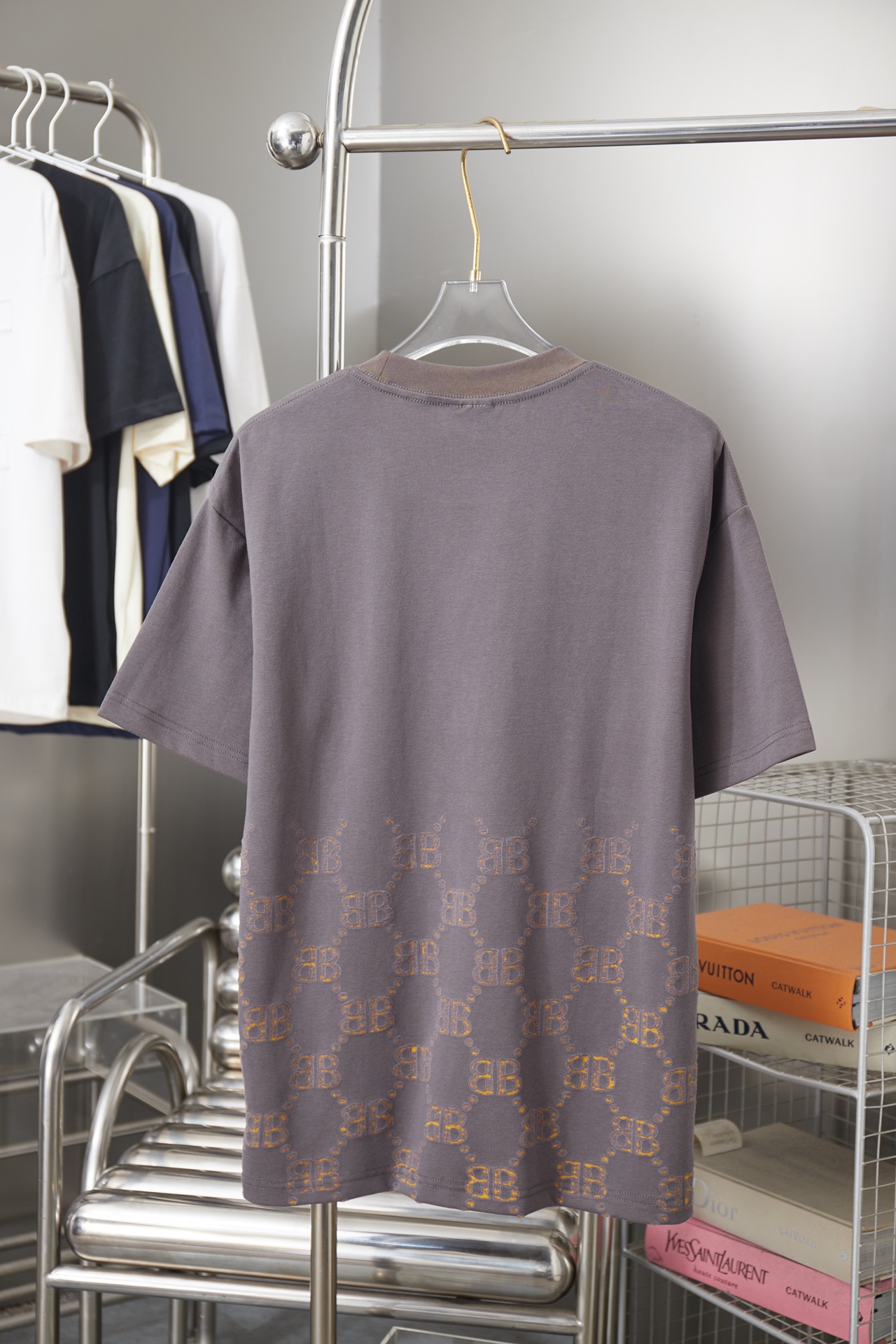 Balenciaga BB 巴黎世家 26SS早春新款 logo烧花提花短袖短袖