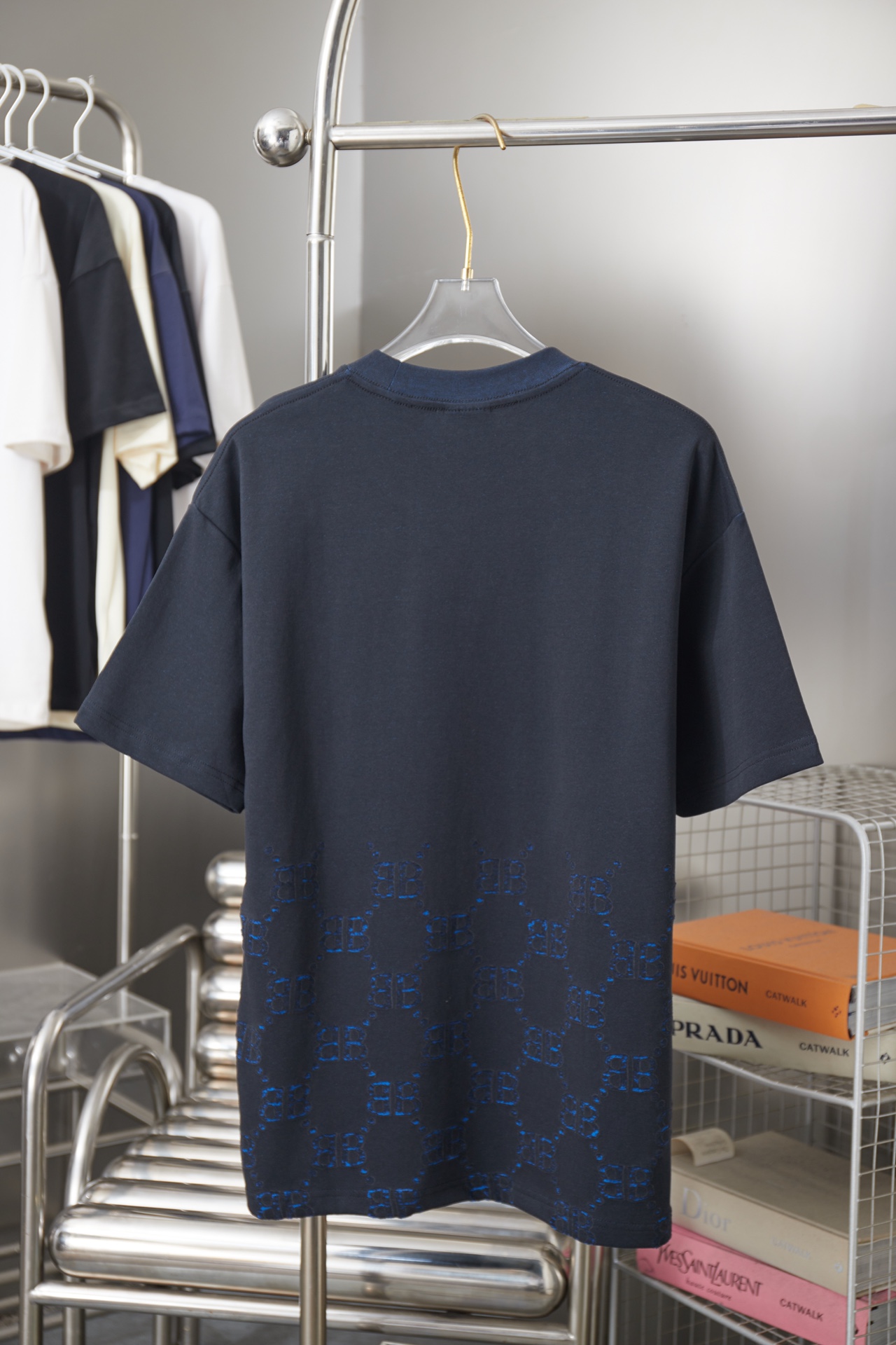 Balenciaga BB 巴黎世家 26SS早春新款 logo烧花提花短袖短袖