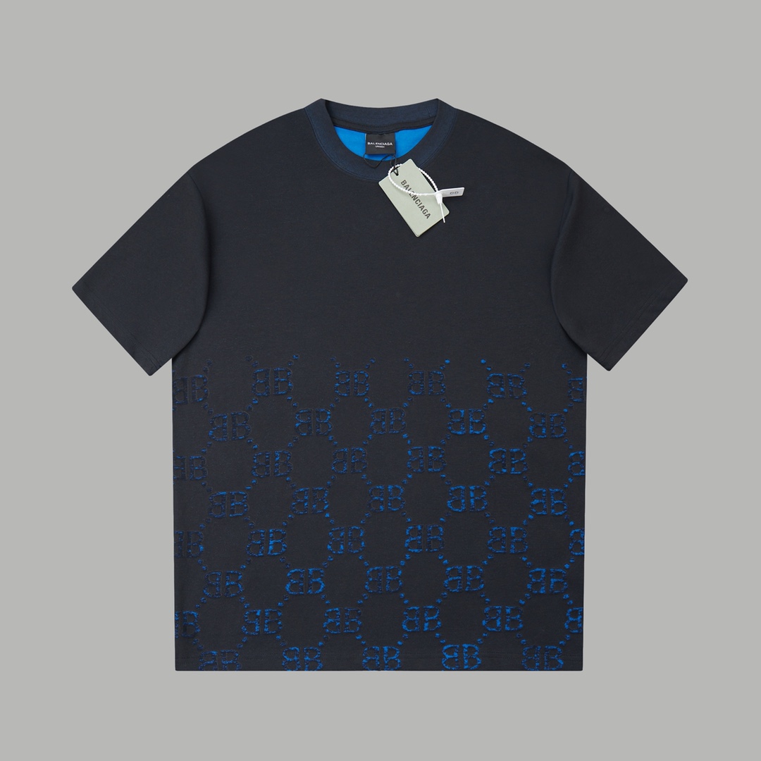 Balenciaga BB 巴黎世家 26SS早春新款 logo烧花提花短袖短袖