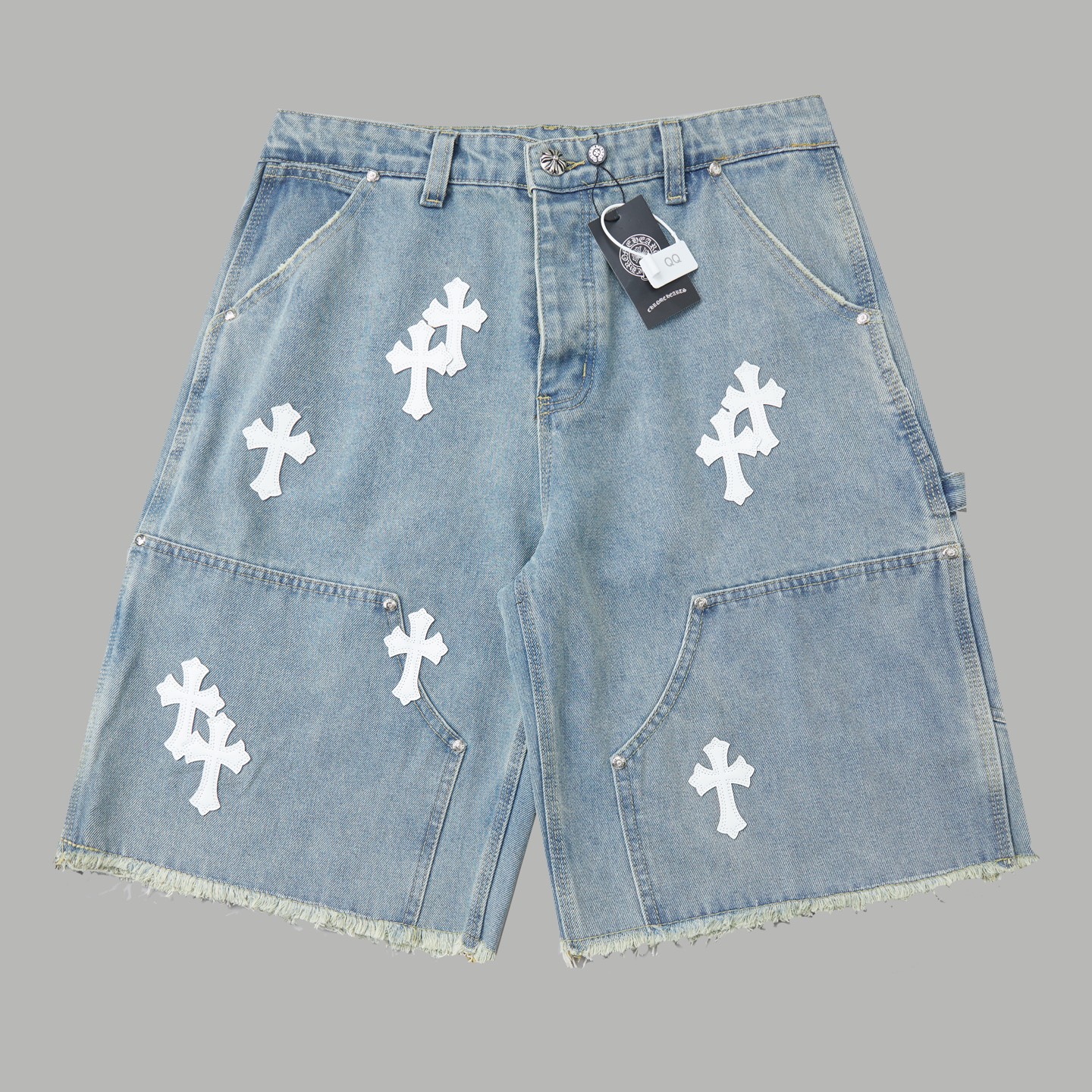 Chrome Hearts 克罗心十字架牛仔短裤​​