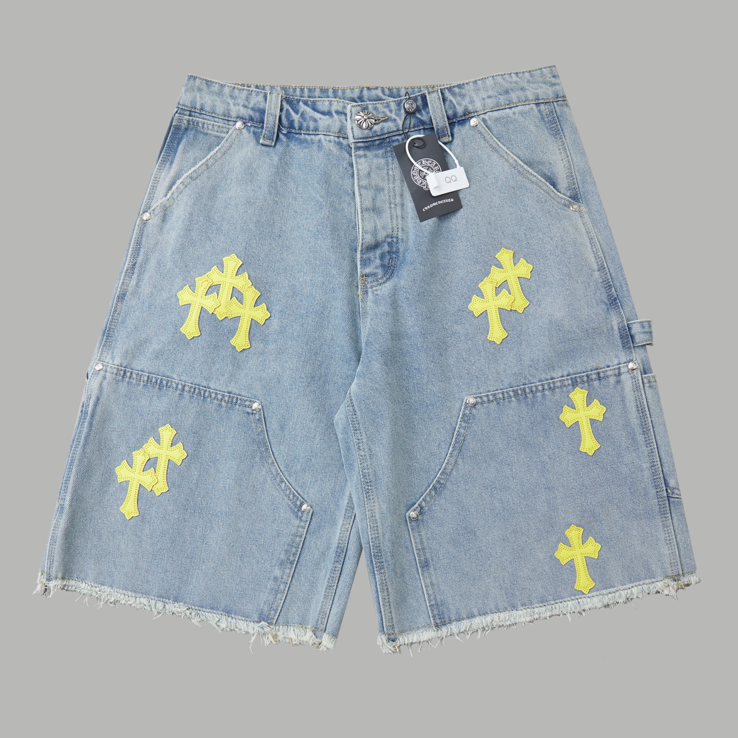 Chrome Hearts ​​克罗心黄十字牛仔短裤​​