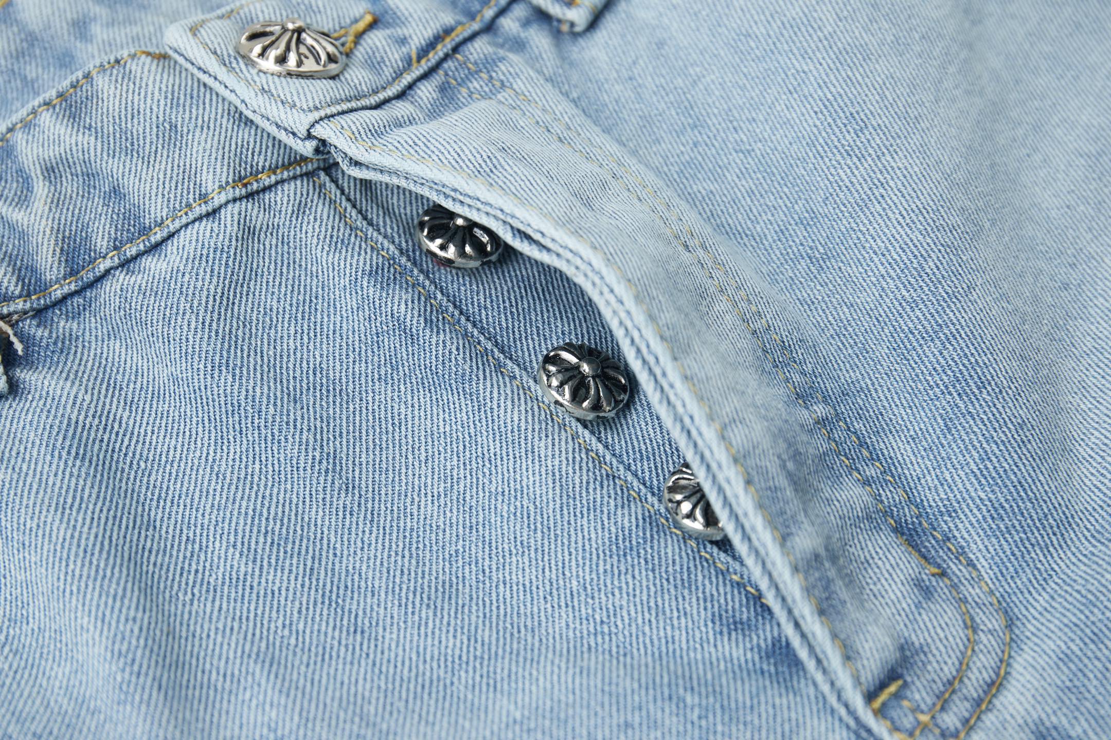 Chrome Hearts Chrome Hearts十字架牛仔短裤​​
