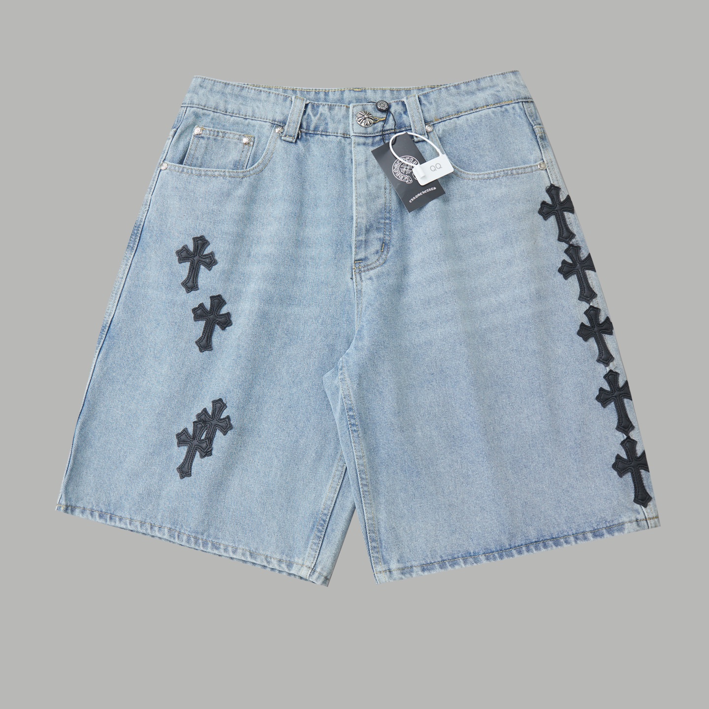 Chrome Hearts Chrome Hearts十字架牛仔短裤​​