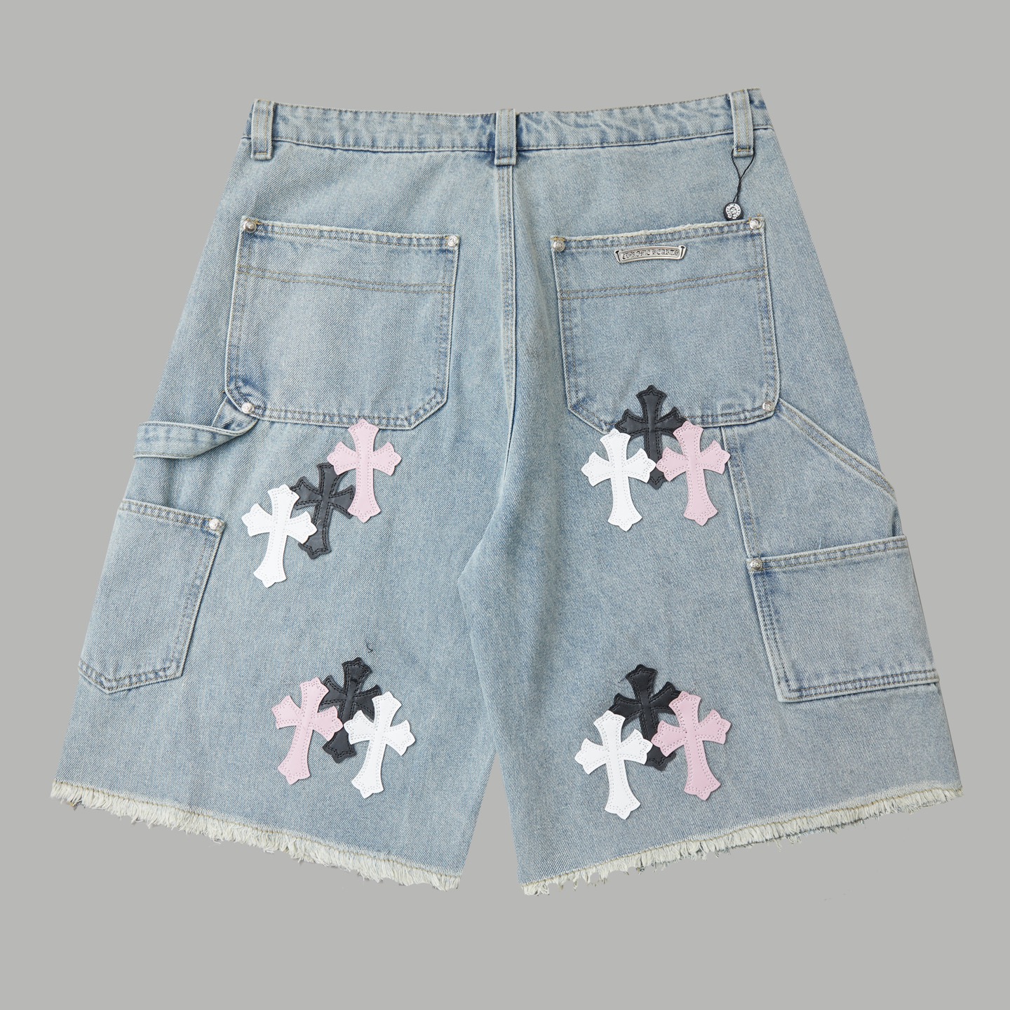 Chrome Hearts 克罗心十字架拼接牛仔短裤​​
